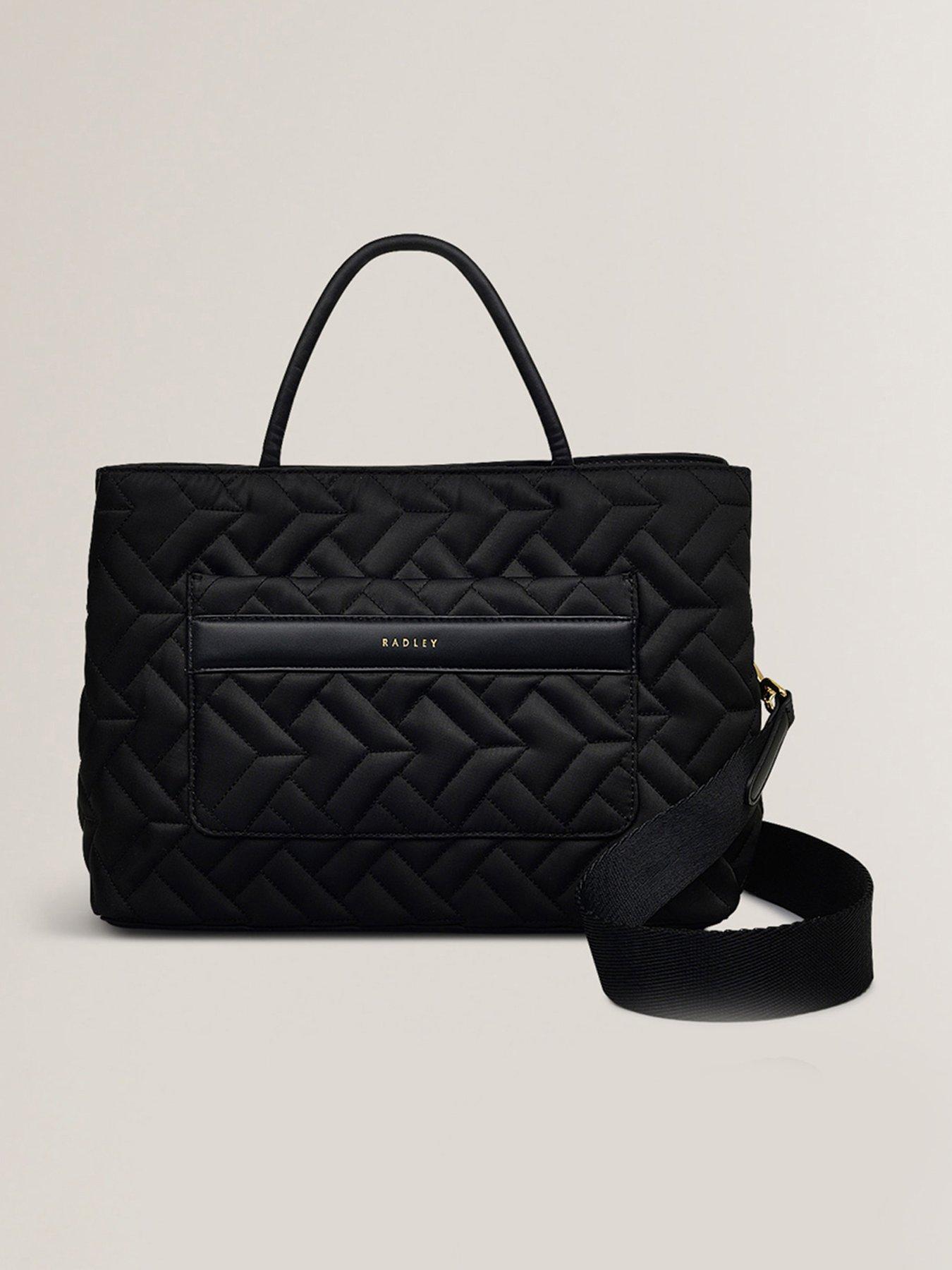 undefined Holland Park Quilted Medium Ziptop Grab Bag - Black