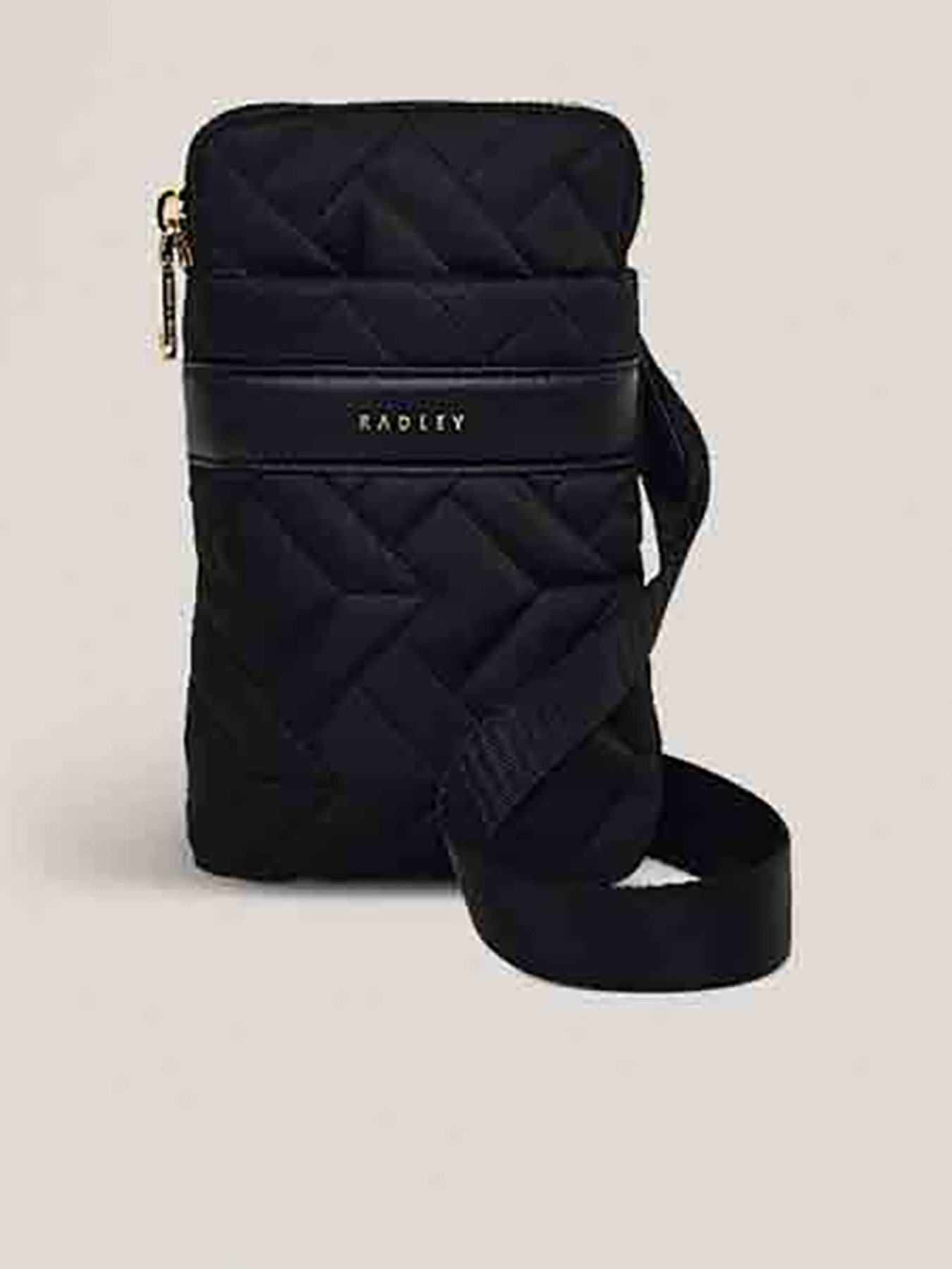 undefined Holland Park Quilted Medium Zip Around Phone Crossbody Bag -Black