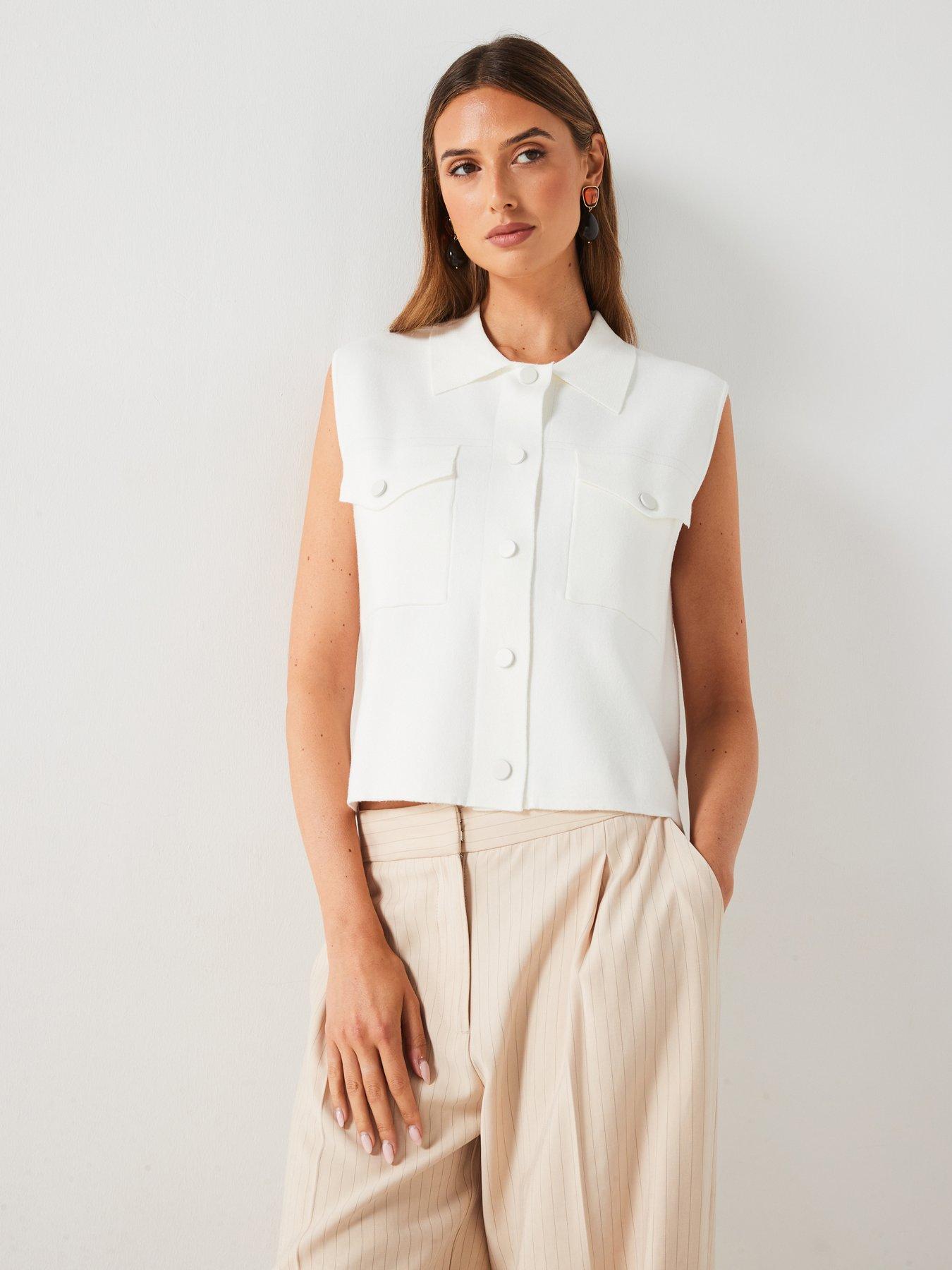 mango sleeveless pocket top