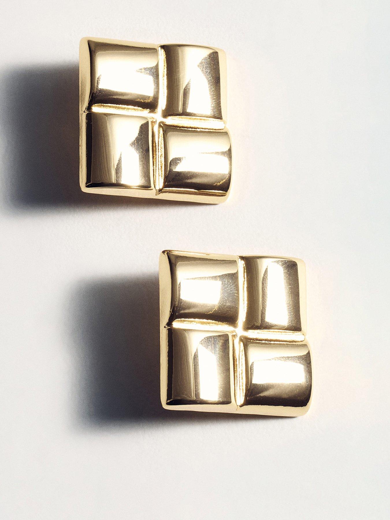 Product photograph of Mango Square Geo Earrings from very.co.uk