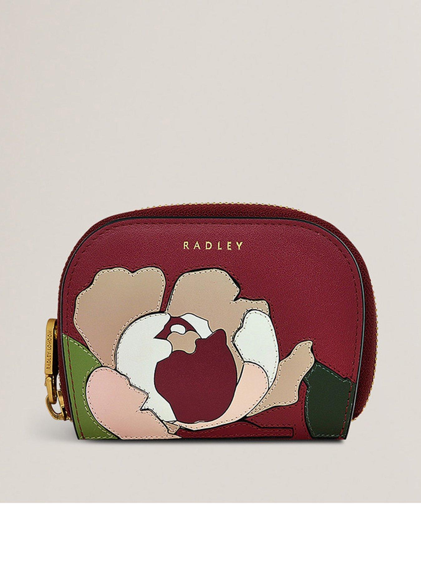 undefined Liverpool Street 2.0 Icon - Abstract Floral Medium Bifold Purse - Dark Red