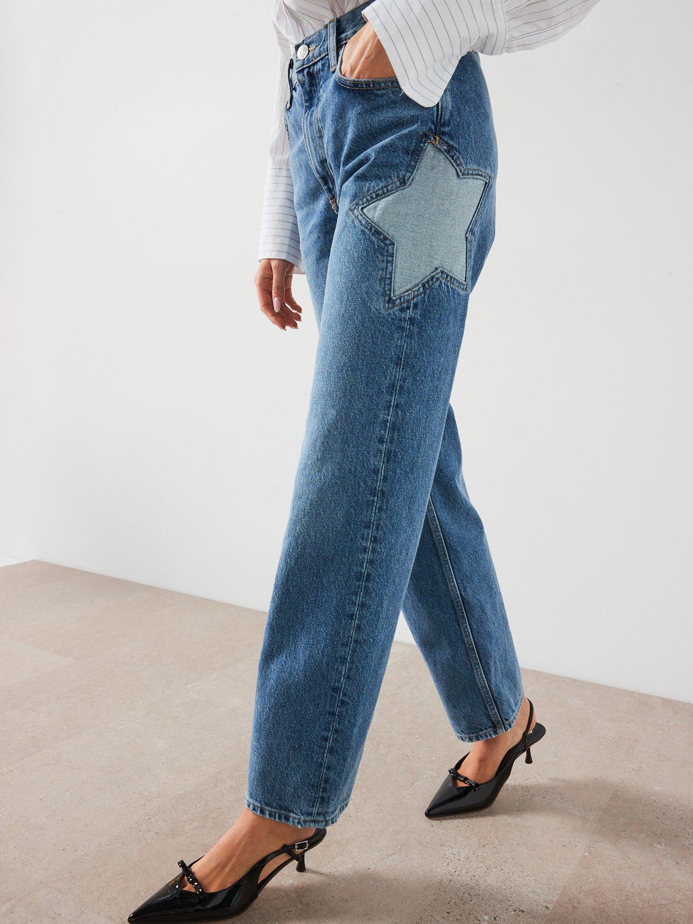 undefined Straight-Fit Star Jeans - Blue