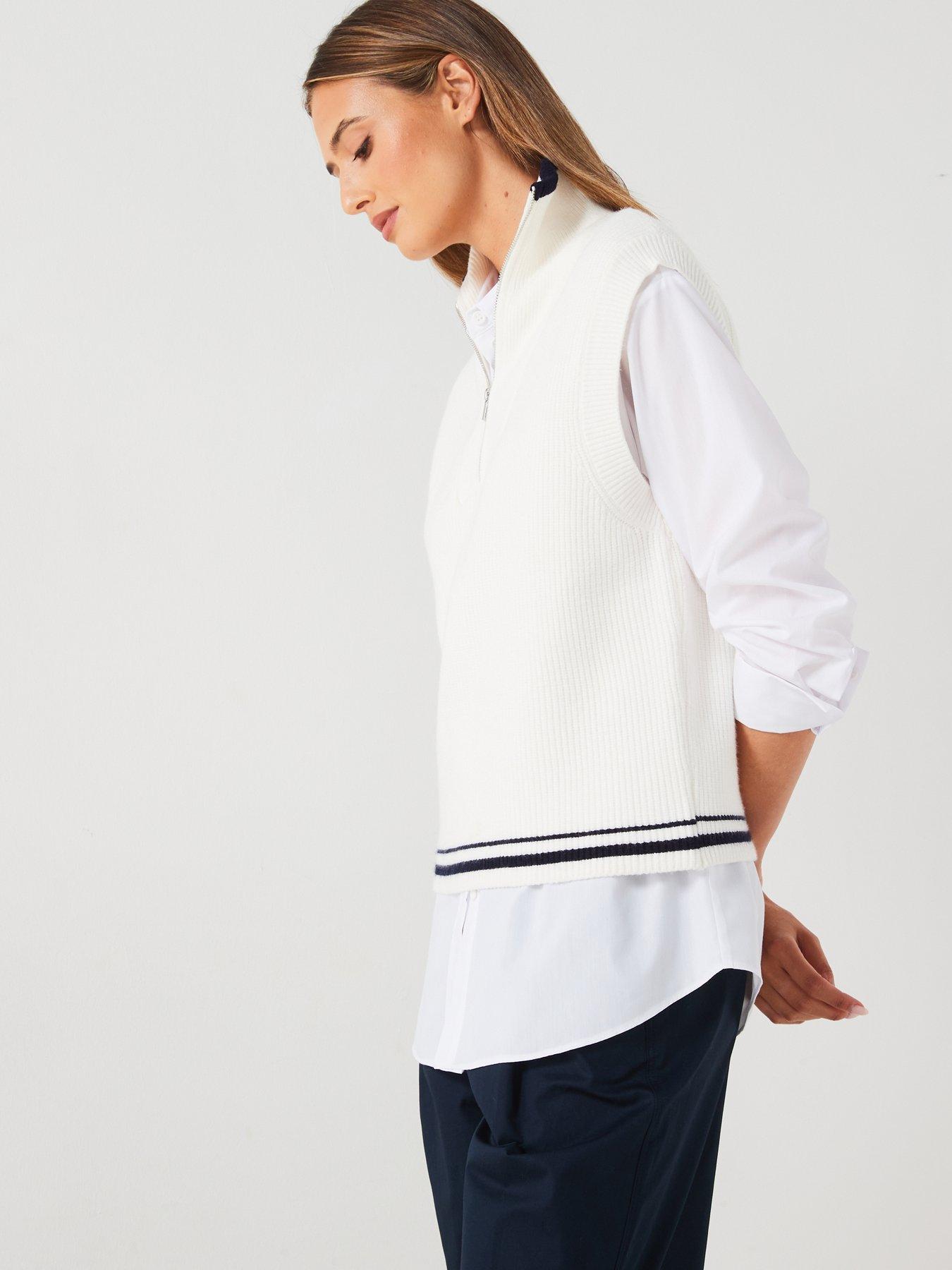 Mango Knitted 1/4 Jumper Vest Cream Very - Main Image