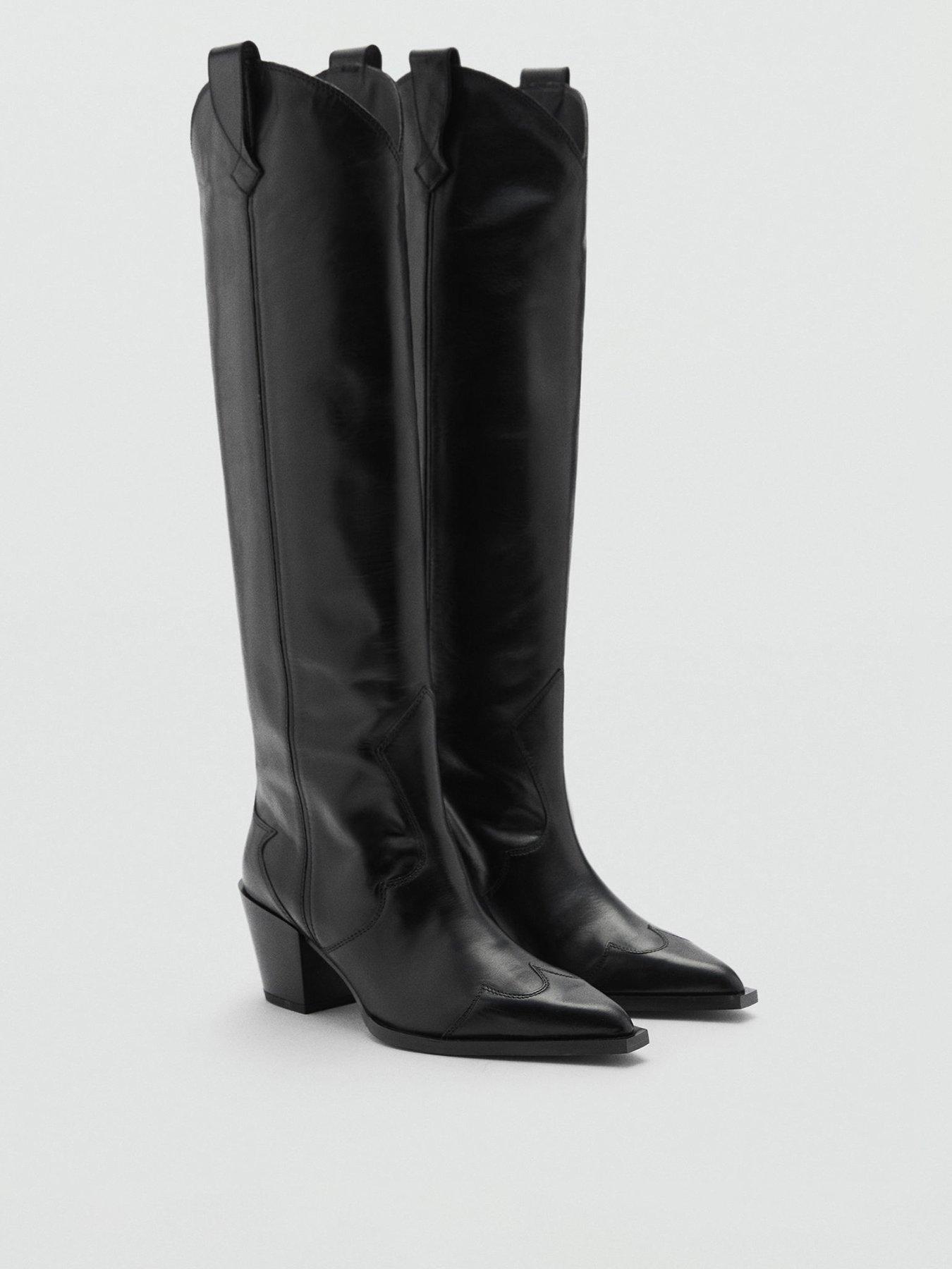 Knee High Boots Mango Leather Boots Mango Knee High Western Boot