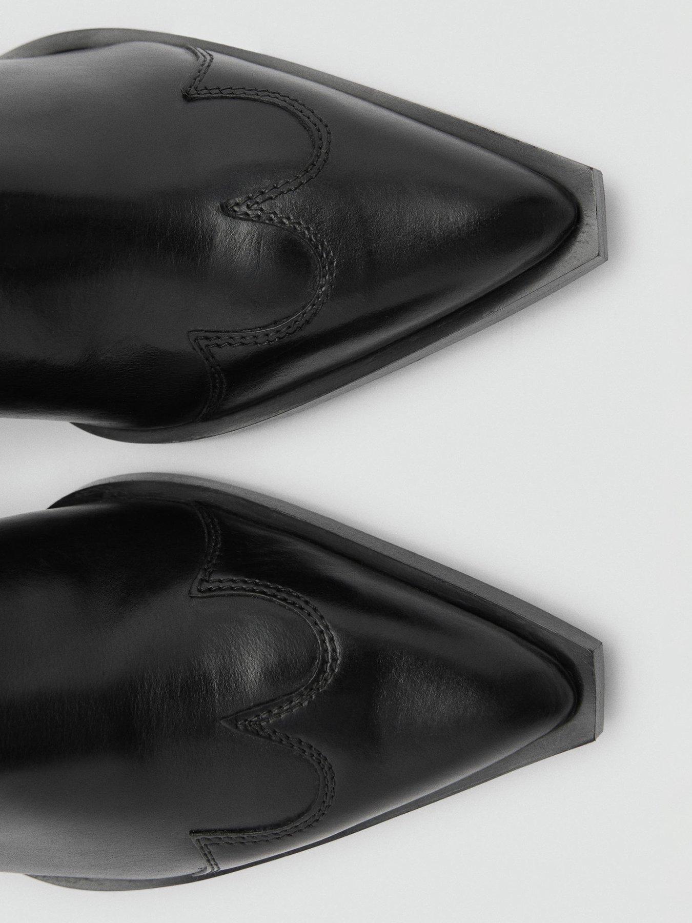 Image 3 of 3 of Mango Knee High Western Boot - Black