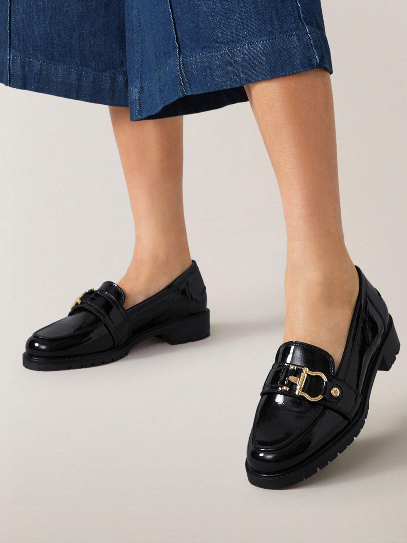 Linden Row Chunky Stirrup Loafer Black