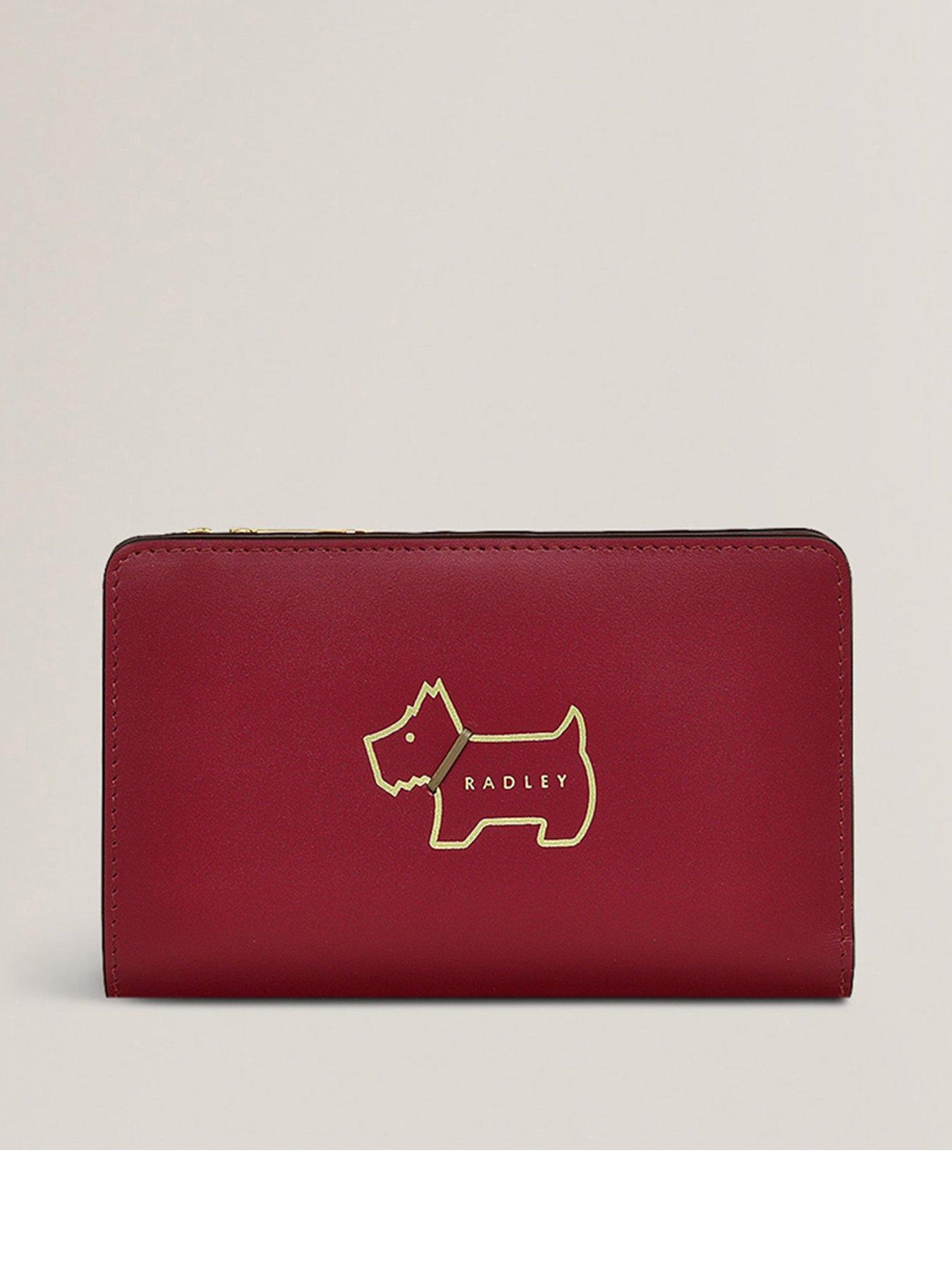 Radley Heritage Dog Outline Medium Bifold Purse Dark Red Very
