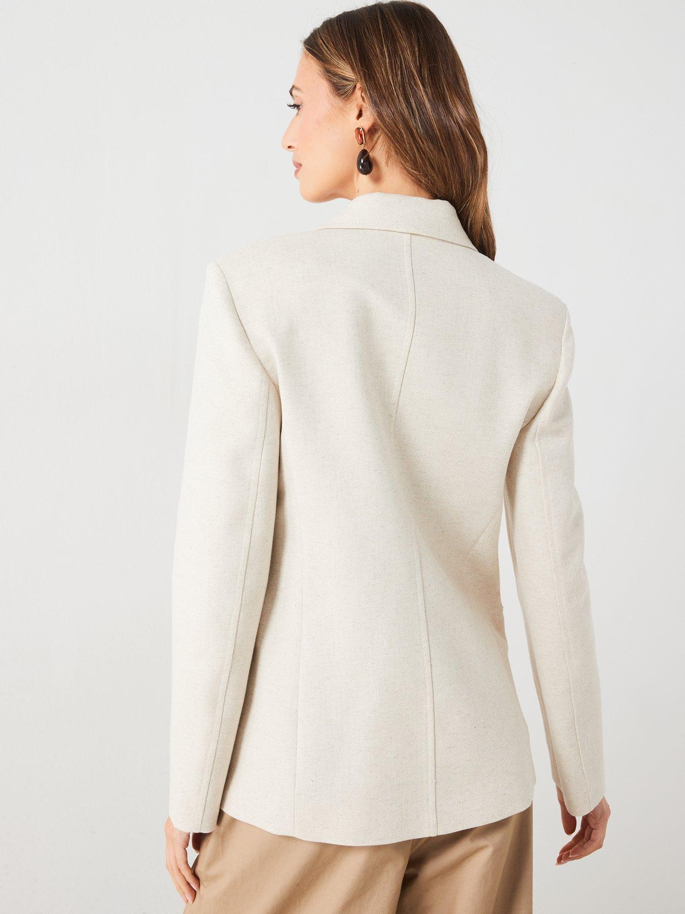 Image 2 of 6 of Mango Pocket Blazer Jacket - Beige