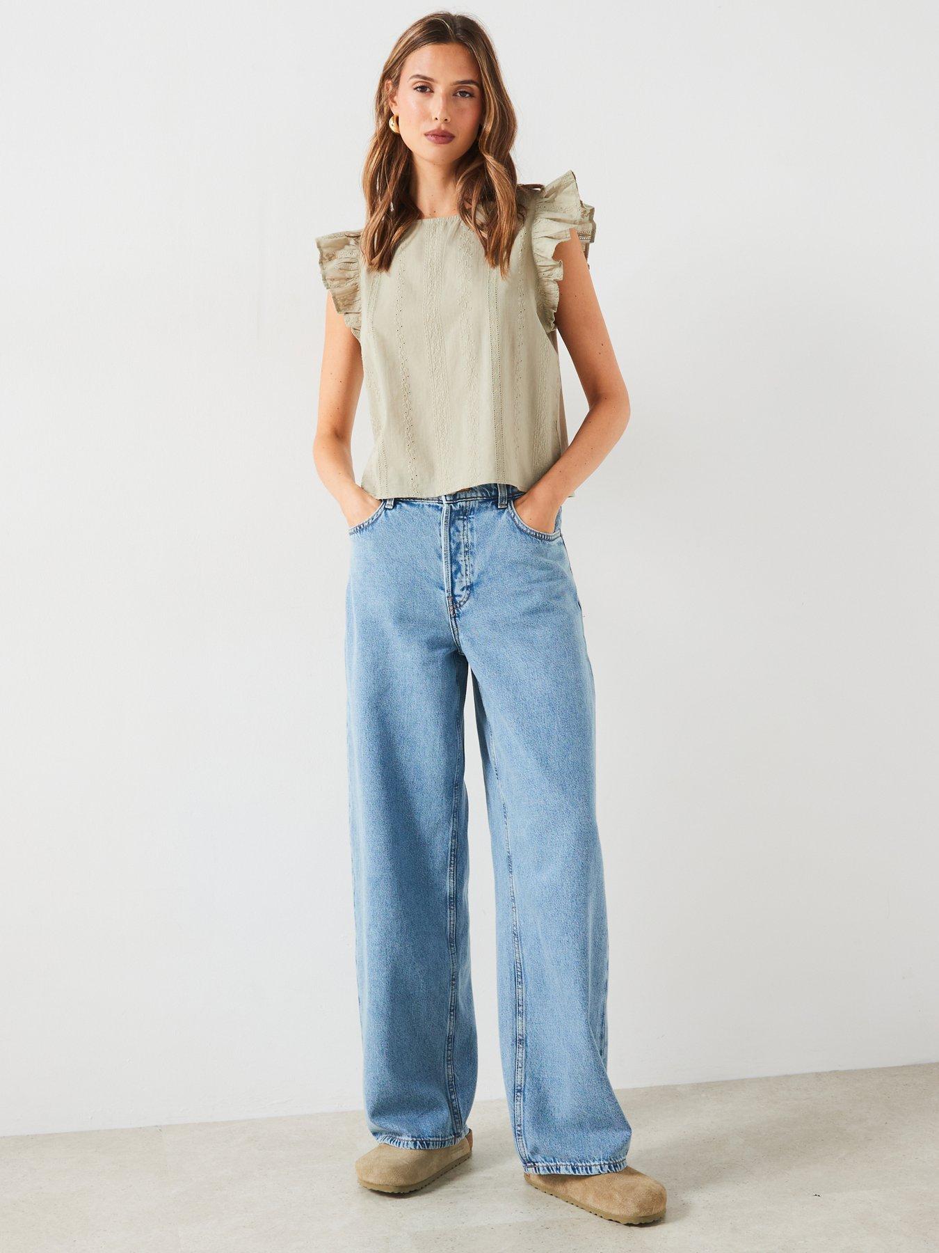 Image 3 of 6 of Mango Shoulder Frill Top - Green