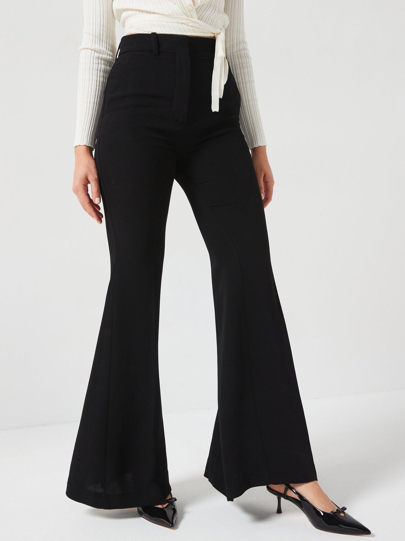 undefined Maxi Flare Trousers - Black