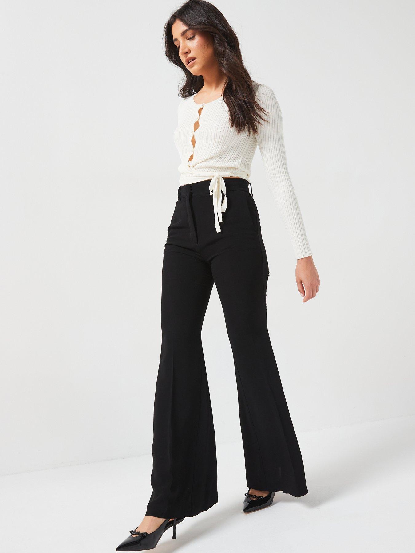 Mango Maxi Flare Trousers - Black | Very