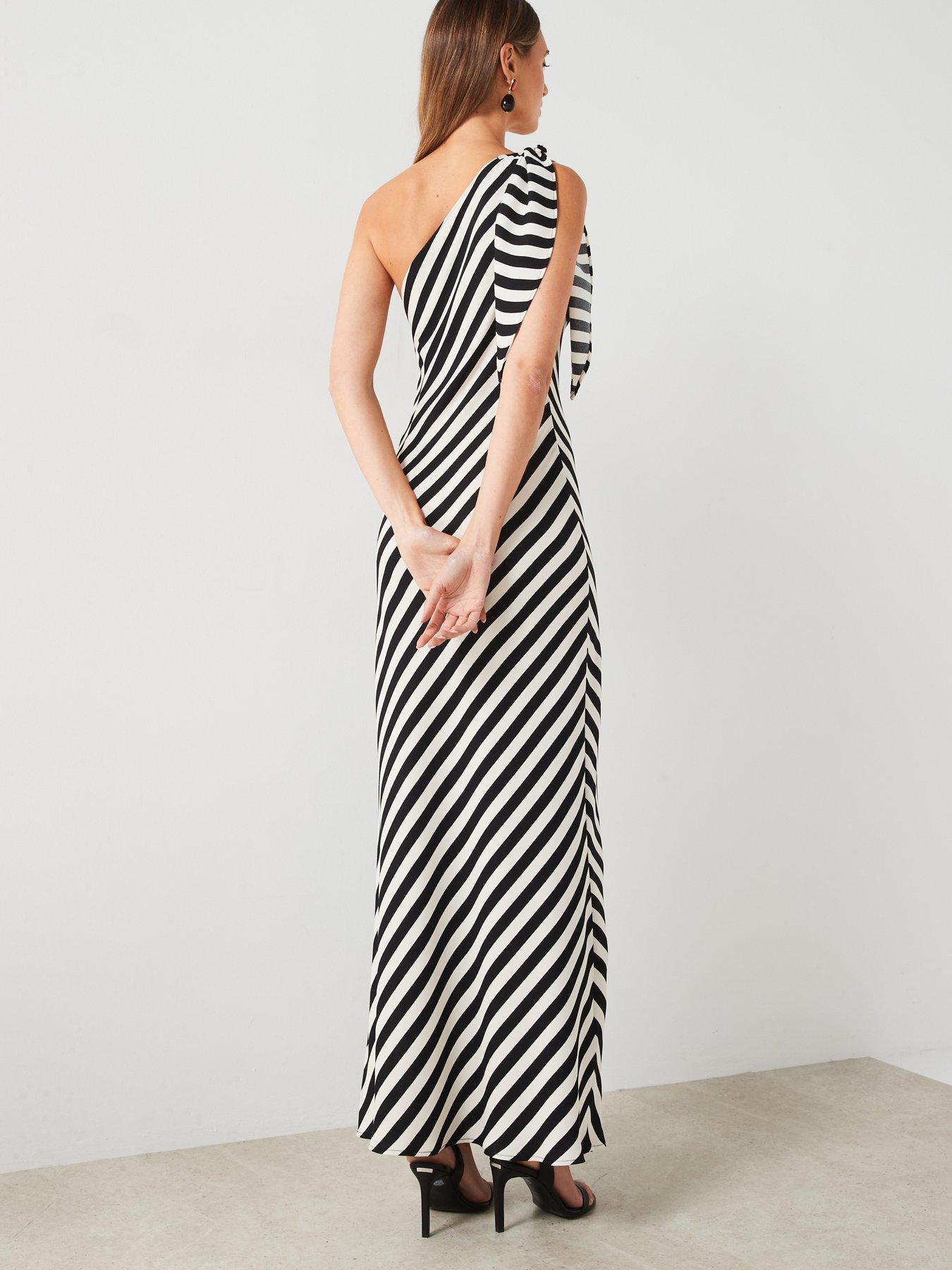 Mango One Shoulder Striped Maxi Dress Very