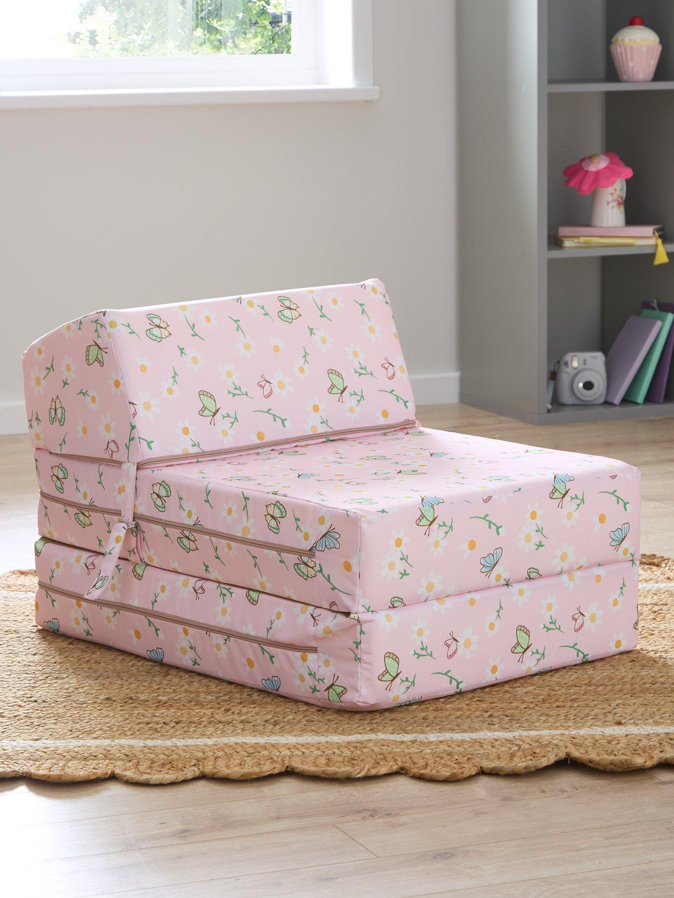 Product photograph of Kaikoo Kids Single Fold-out Chair Bed Ndash Butterfly from very.co.uk