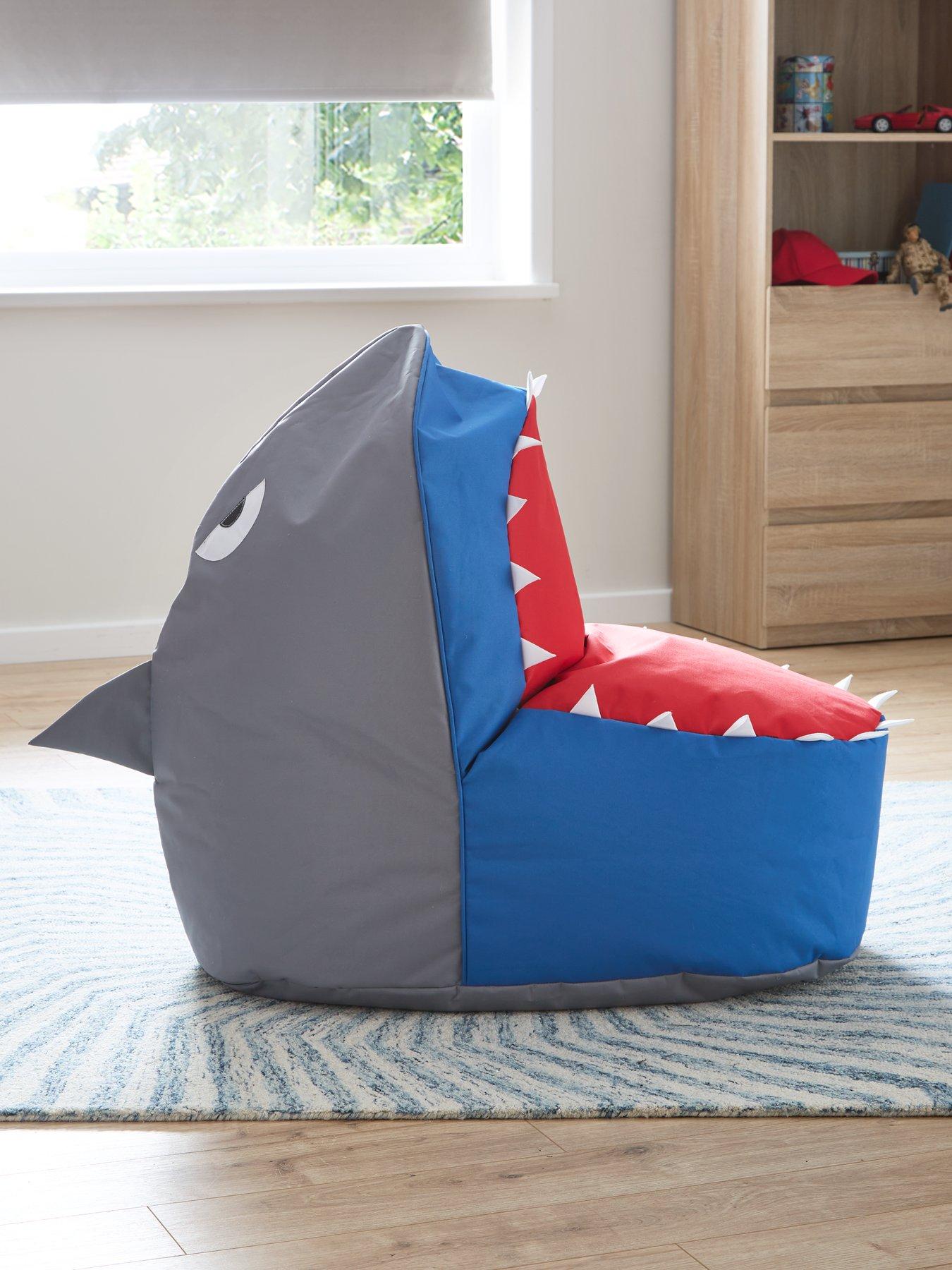 Product photograph of Kaikoo Shark Kids Beanbag from very.co.uk