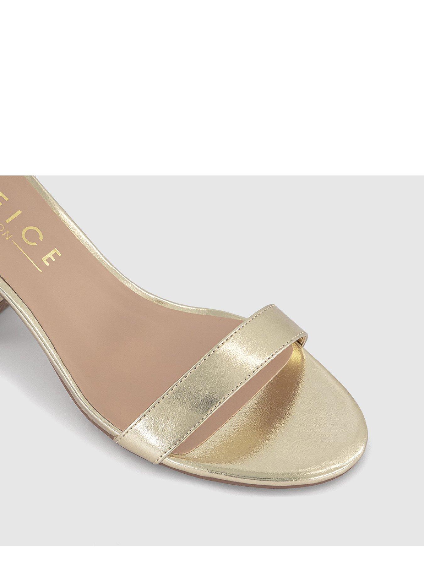 Image 3 of 3 of OFFICE Flared Heel 2 Part Sandal - Gold
