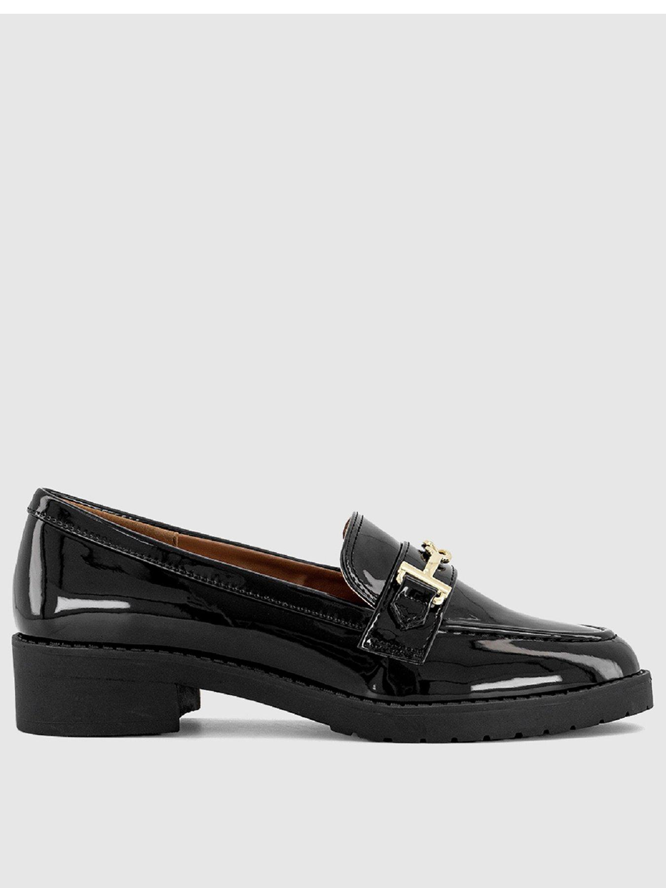 OFFICE Flyer Chunky Patent Loafers Black Very