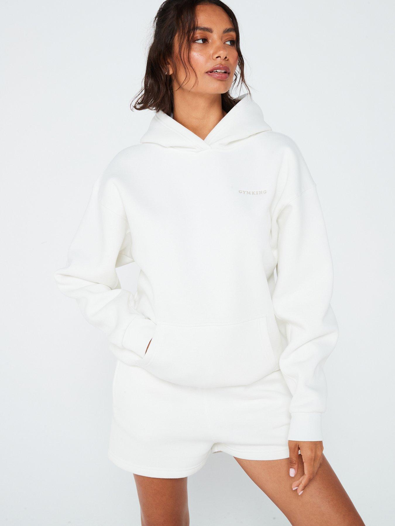 Gym king white hoodie hotsell