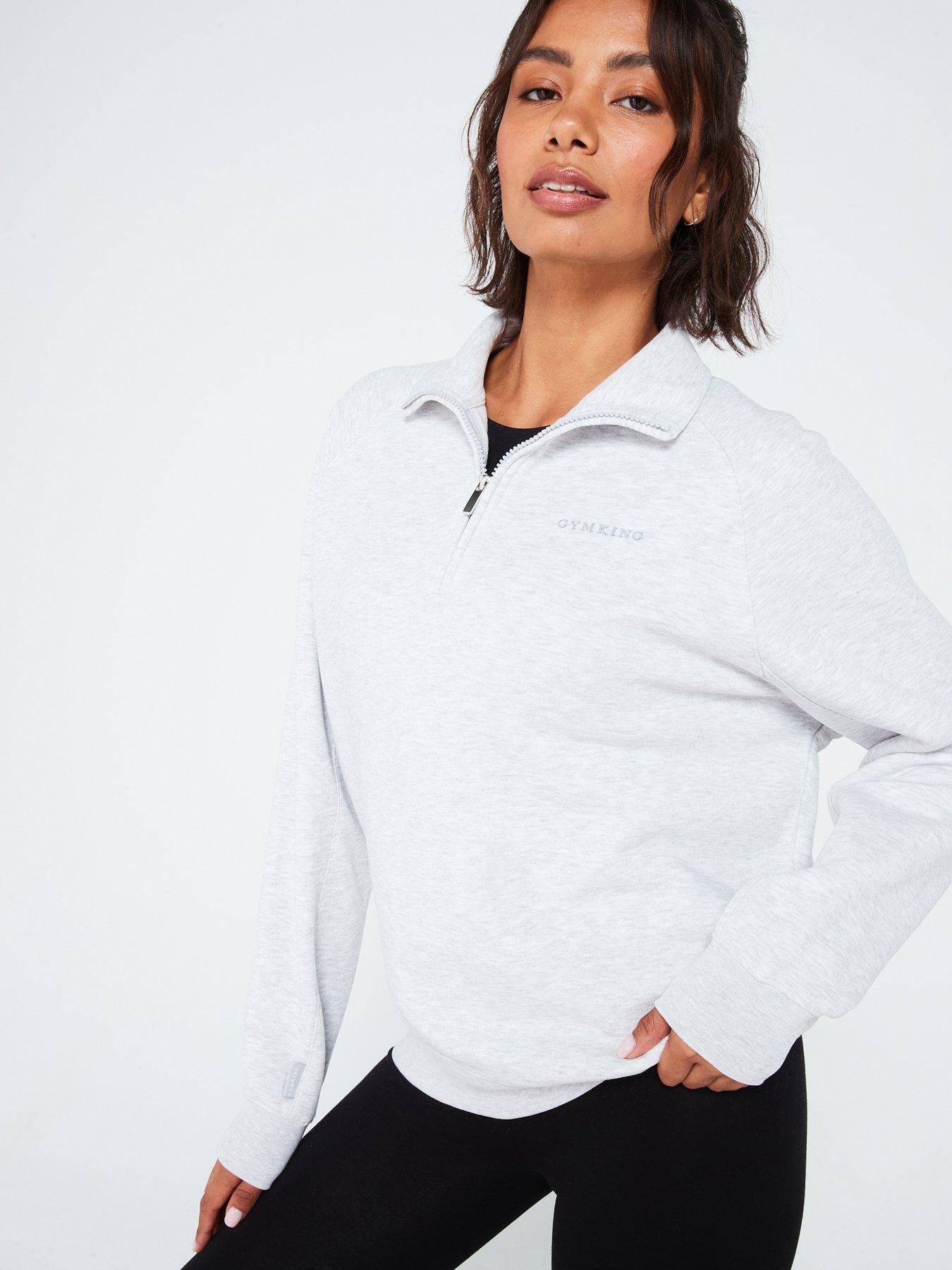 undefined Womens 365 Raglan Sleeve Funnel 1/4 Zip - Grey