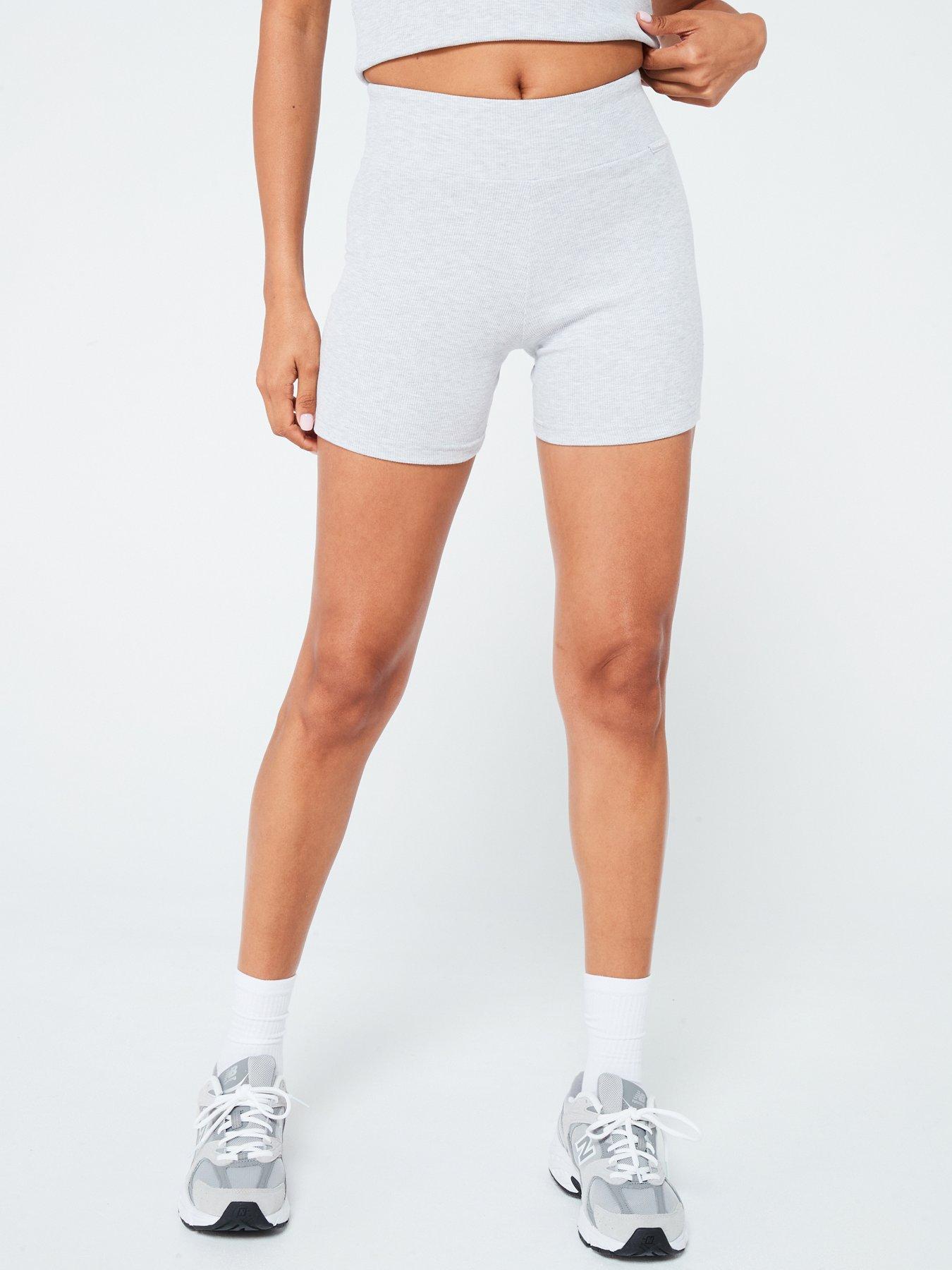 gym king womens 365 rib cycle short - grey