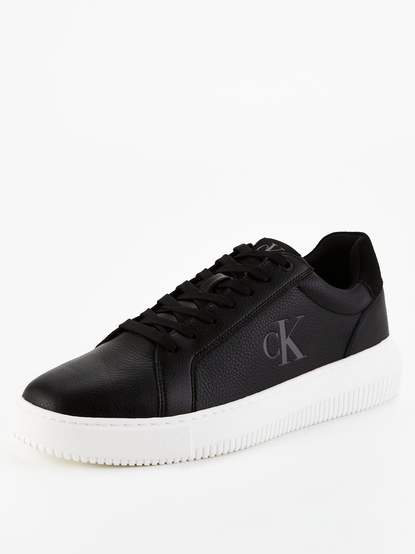 Image 2 of 7 of Calvin Klein Jeans Chunky Cupsole Monogram Lace Up Sneakers - White