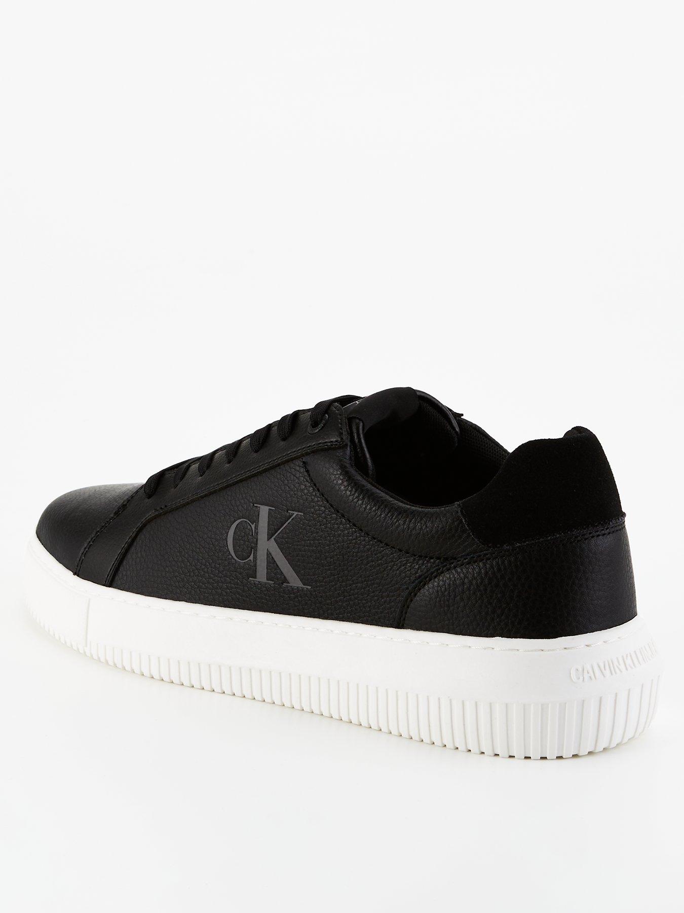 Image 3 of 7 of Calvin Klein Jeans Chunky Cupsole Monogram Lace Up Sneakers - White