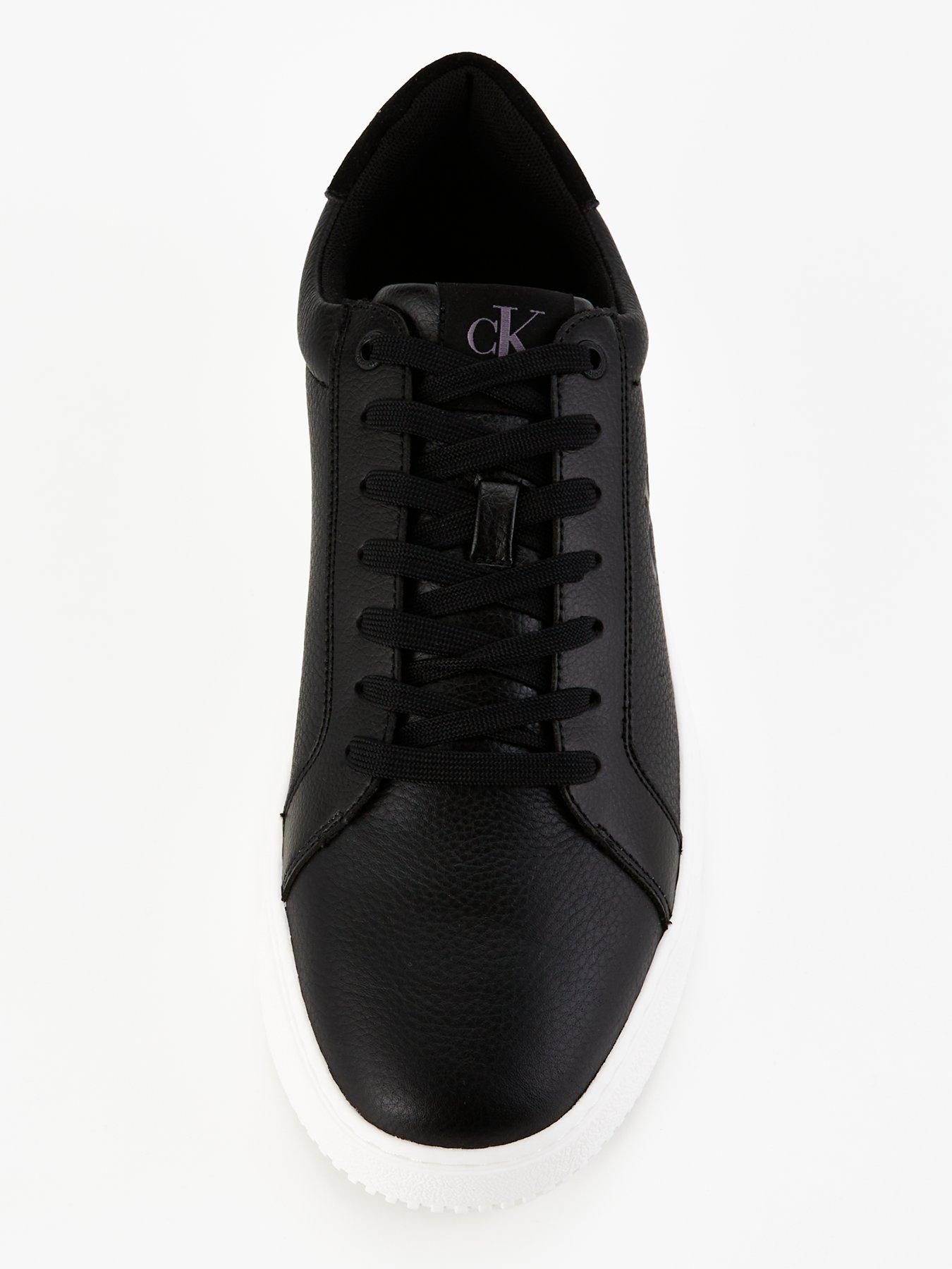 Image 4 of 7 of Calvin Klein Jeans Chunky Cupsole Monogram Lace Up Sneakers - White