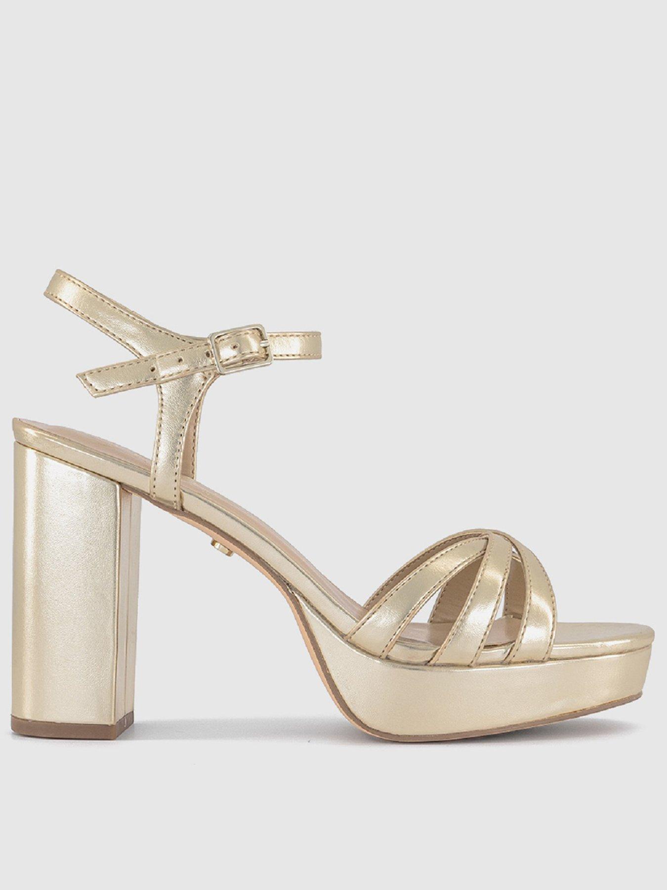undefined Havana Block Heel Platform Sandals - Gold