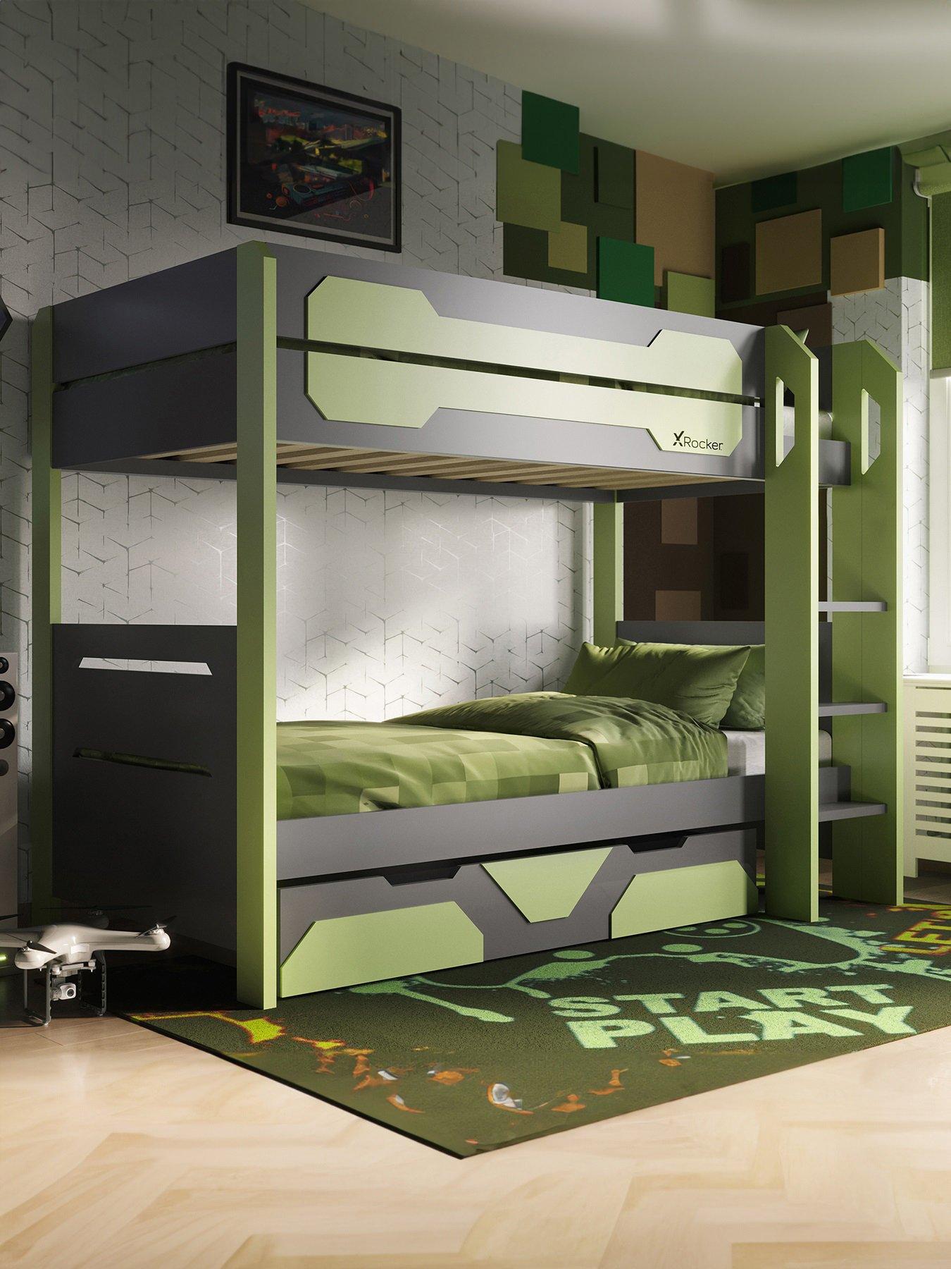 Product photograph of X Rocker Battalion Gaming Bunk Bed - With Trundle Drawer from very.co.uk