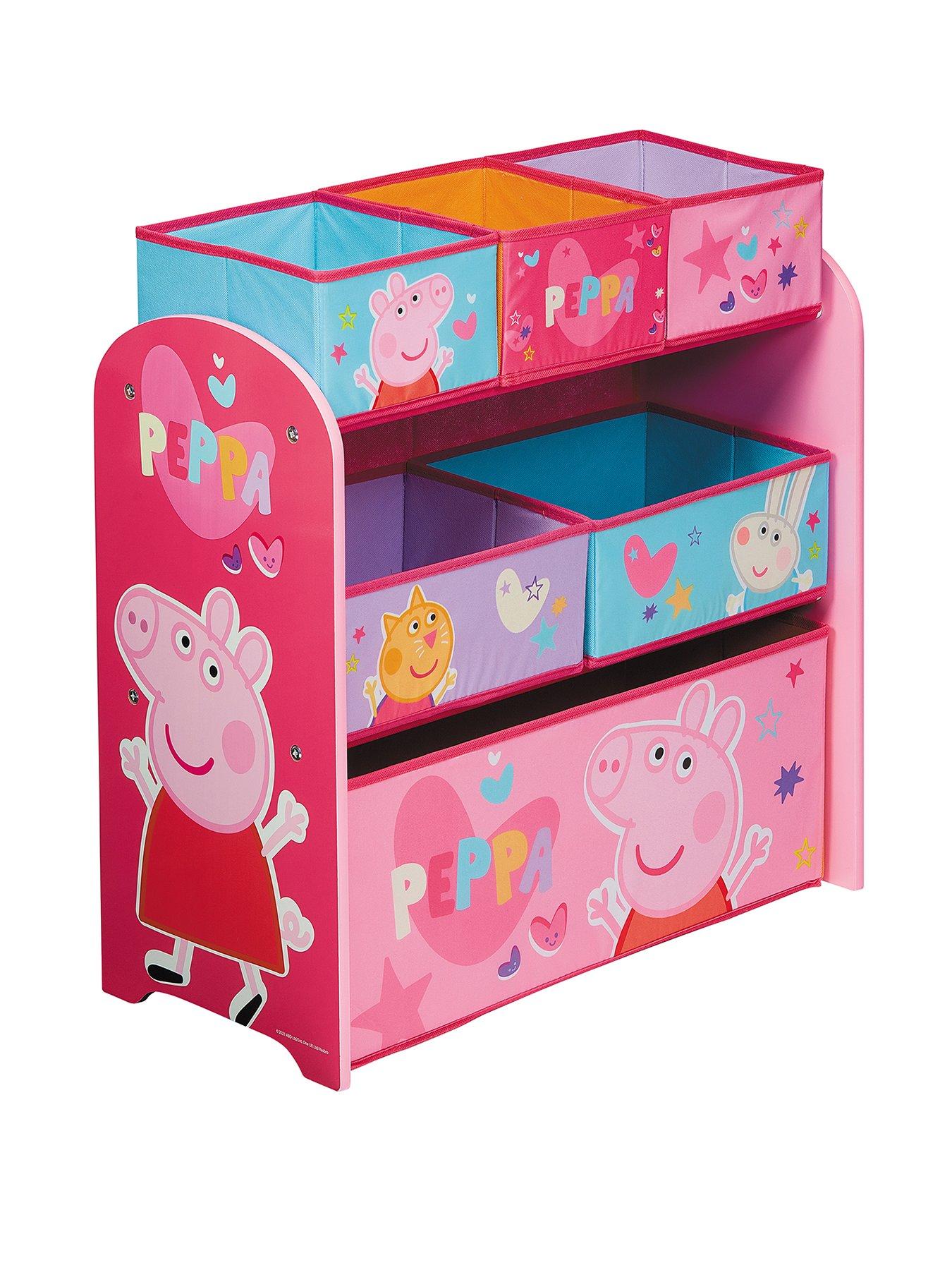 Product photograph of Peppa Pig 6 Bin Storage Organiser from very.co.uk