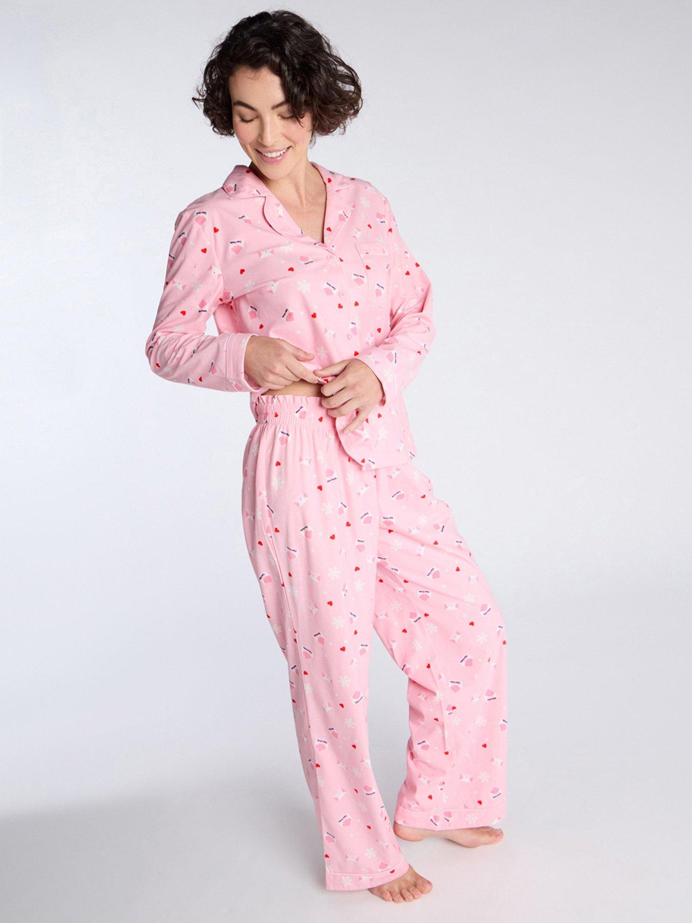 Pink Boux Avenue Check Pyjamas Boux Avenue Dear Santa Fleece PJ In
