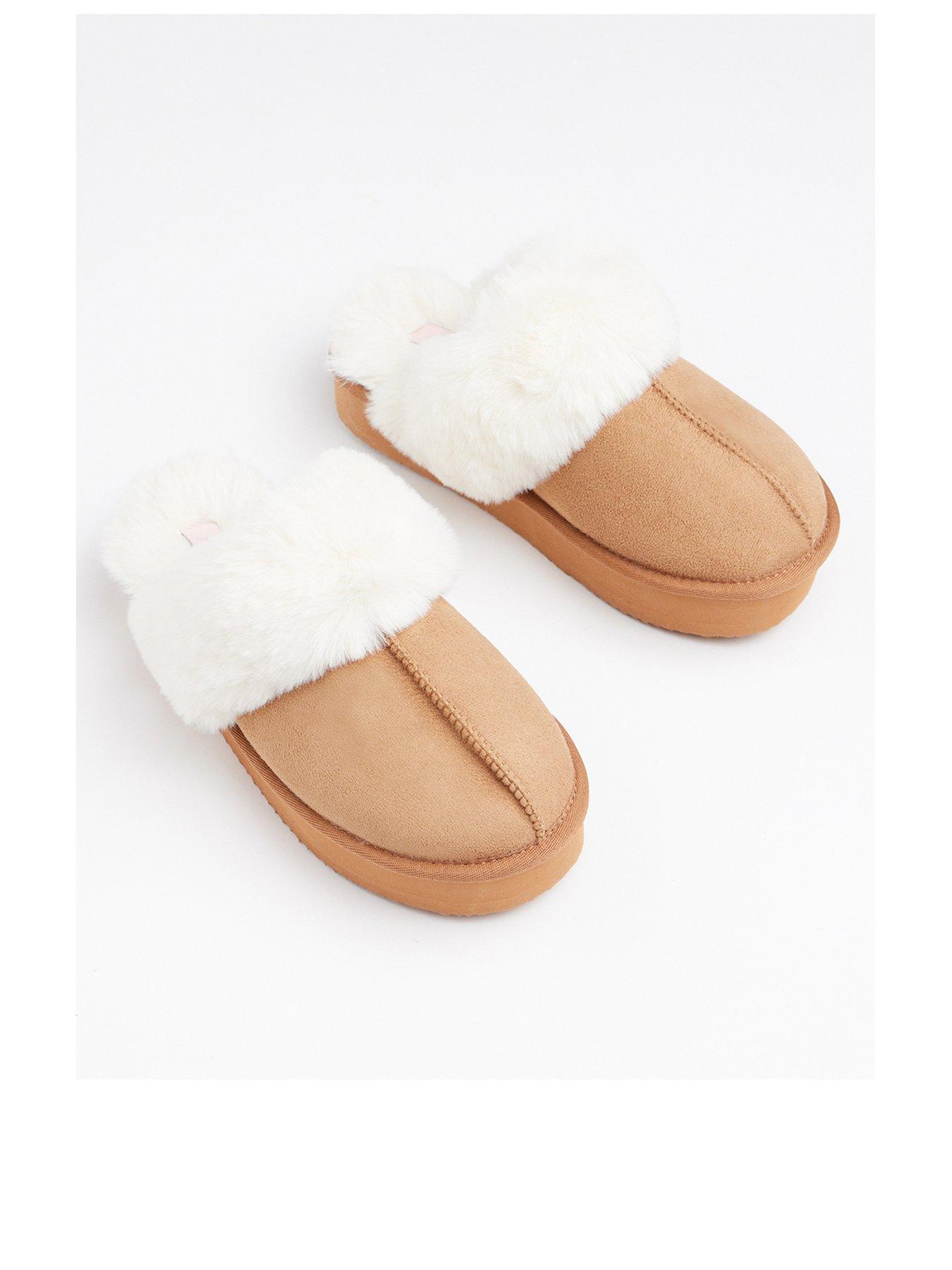 Boux Avenue Platform Suedette Mule Chestnut Brown Very