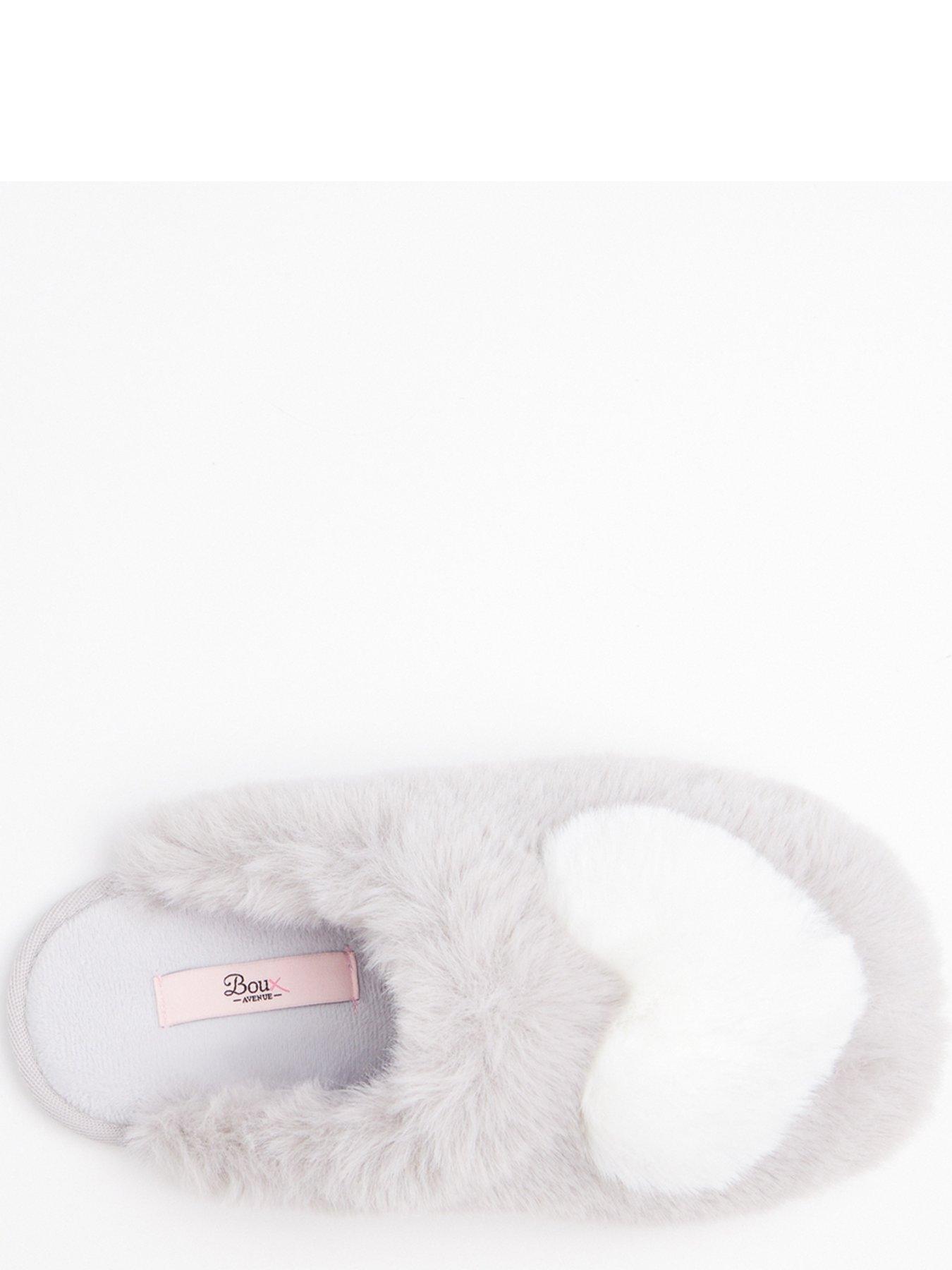 Boux Avenue Plush Heart Mule Grey Mix Very