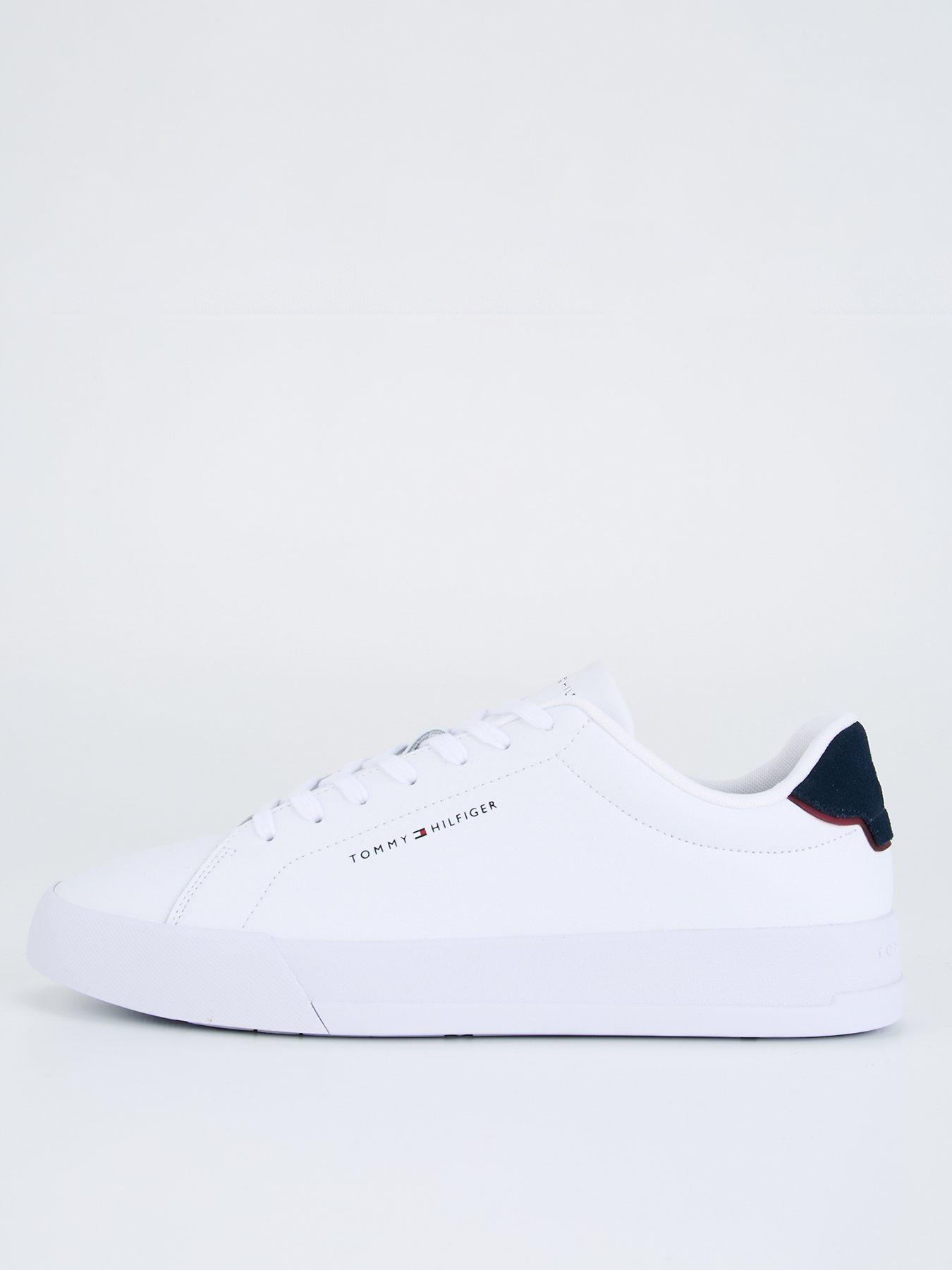 Image 1 of 7 of Tommy Hilfiger Leather Court Shoes - White/Navy