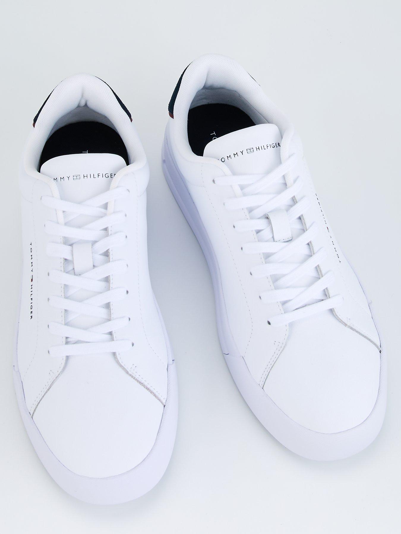 Image 4 of 7 of Tommy Hilfiger Leather Court Shoes - White/Navy