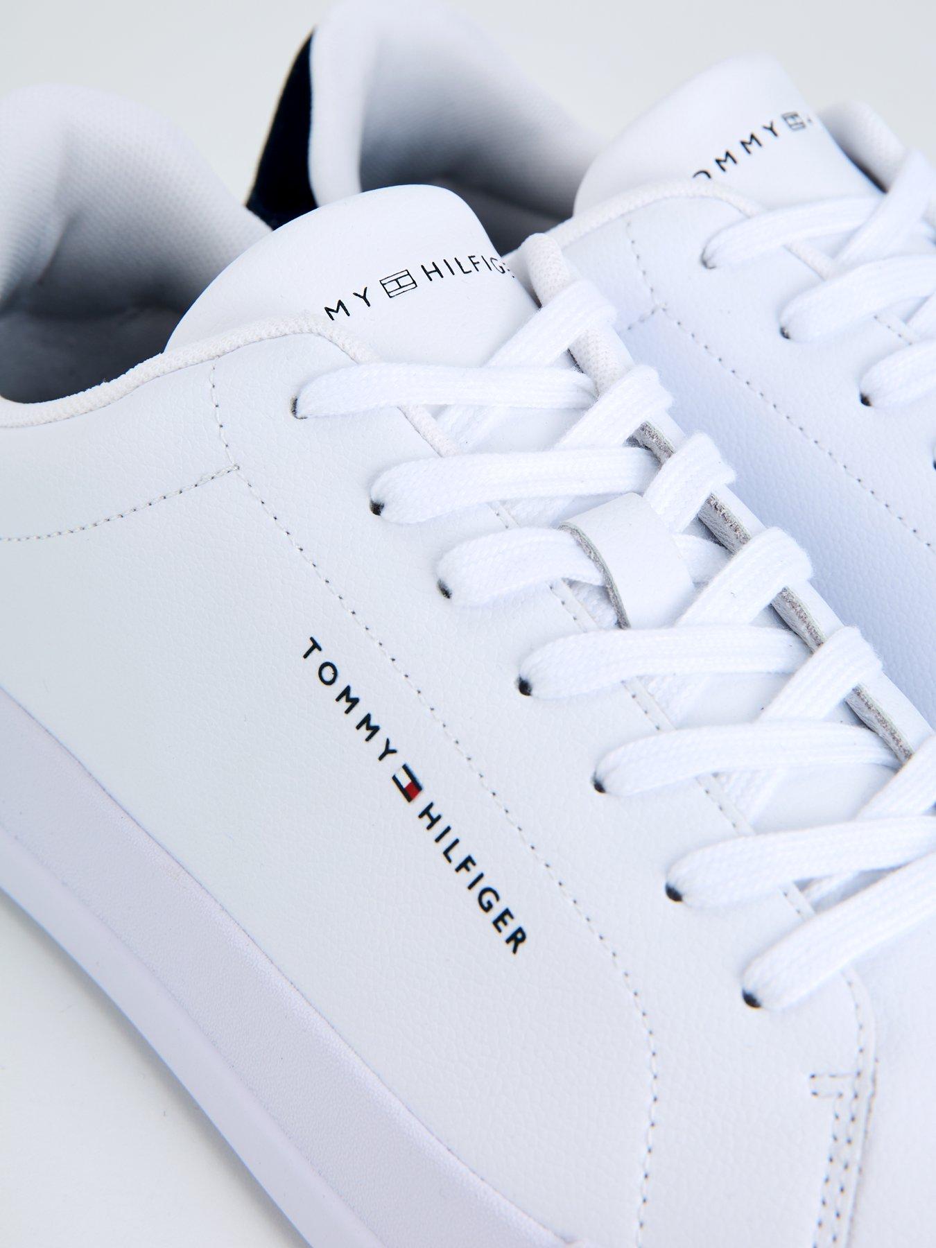 Image 6 of 7 of Tommy Hilfiger Leather Court Shoes - White/Navy