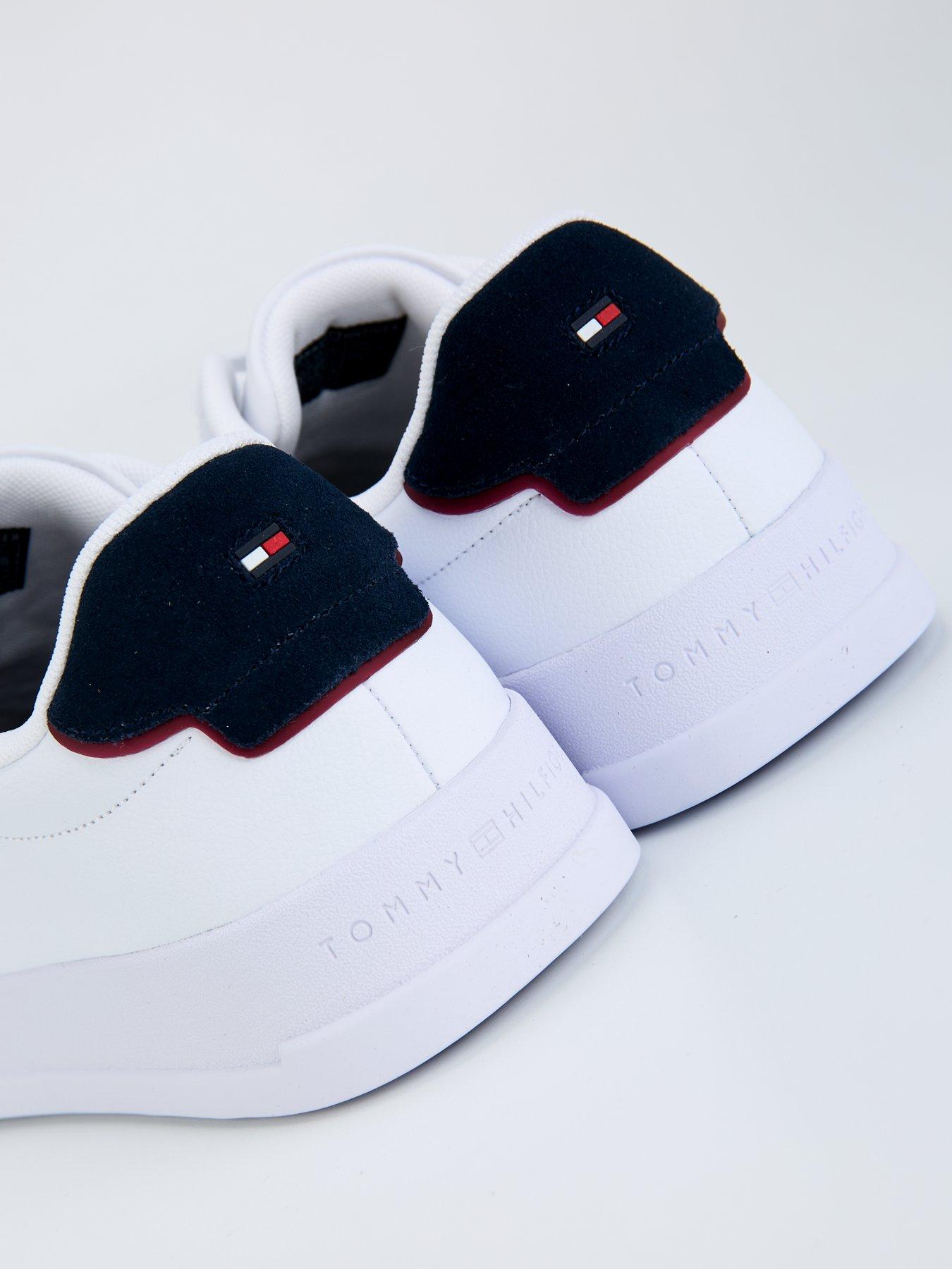 Image 7 of 7 of Tommy Hilfiger Leather Court Shoes - White/Navy