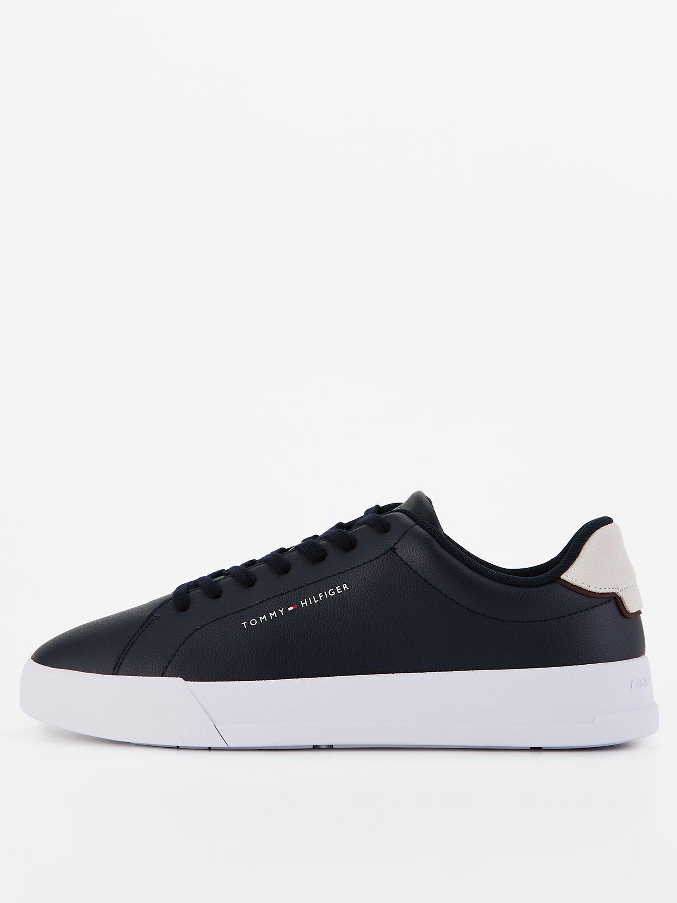Image 1 of 7 of Tommy Hilfiger Leather Court Shoes - Navy