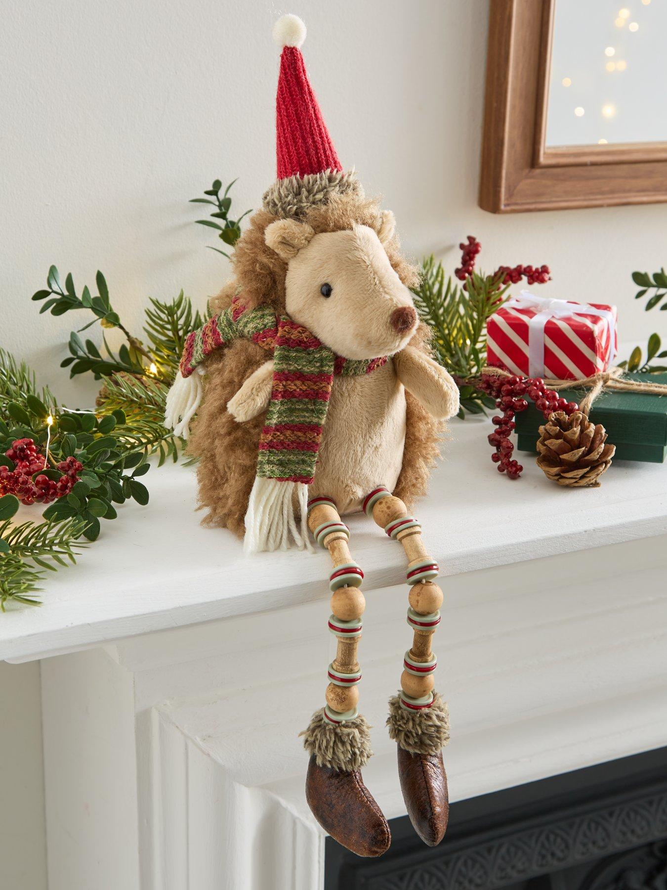 Product photograph of Heaven Sends Sitting Hedgehog With Dangly Legs Christmas Decoration from very.co.uk