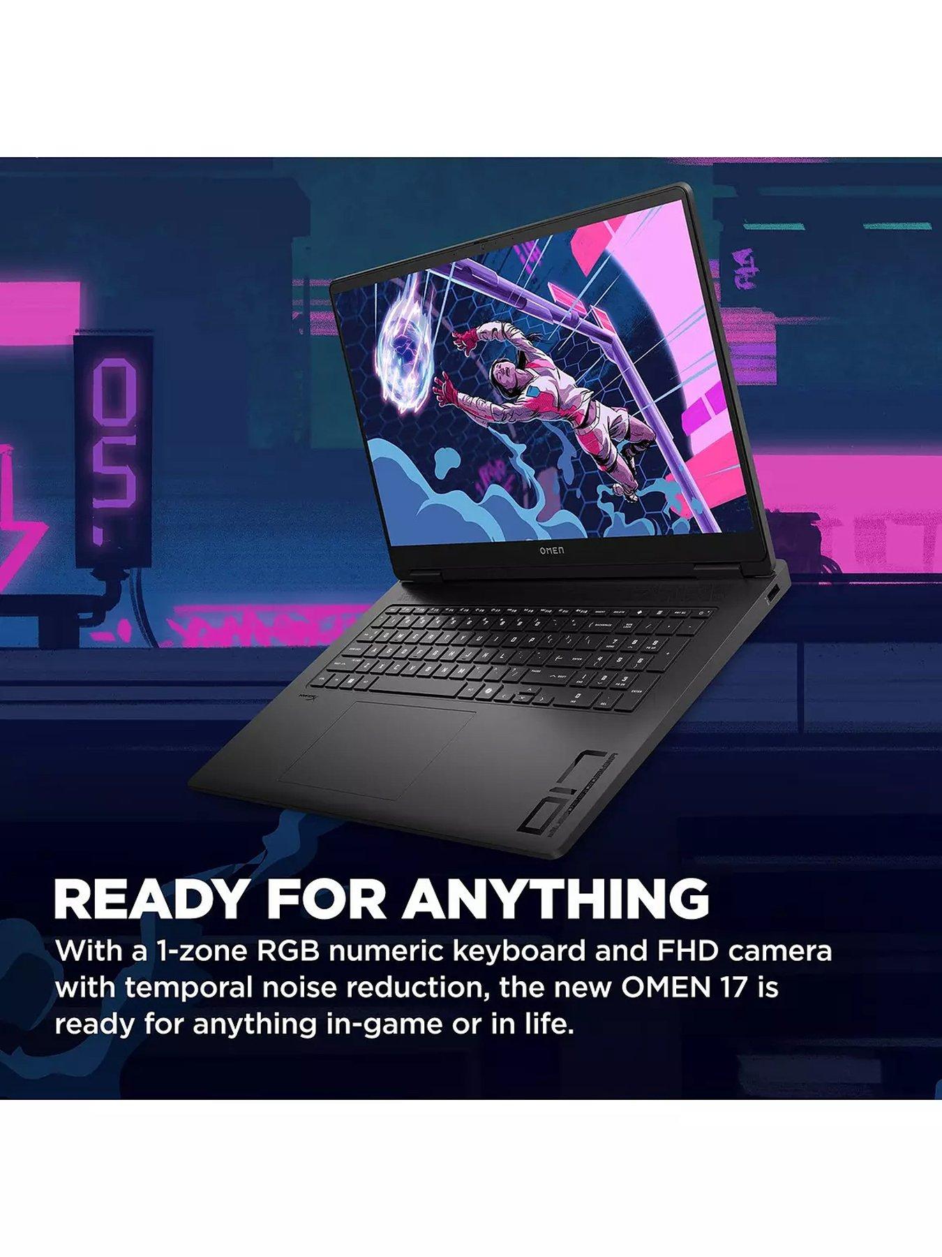 Image 4 of 8 of HP OMEN 17-db0004na Gaming Laptop - GeForce RTX 4060 - AMD Ryzen 9 - 16GB RAM - 1TB SSD - 17.3in - QHD