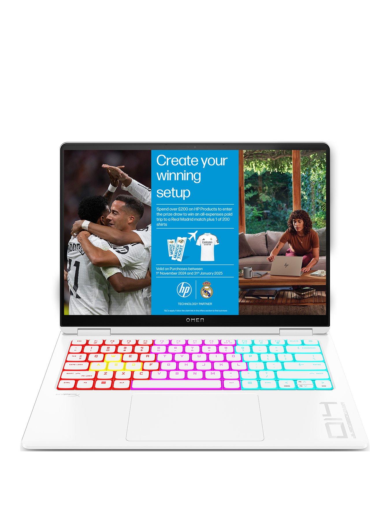 Image 2 of 8 of HP OMEN Transcend&nbsp;14-fb0012na Gaming Laptop -&nbsp;14in 2.8K OLED,&nbsp;GeForce RTX 4060, Intel Core Ultra 7, 16GB RAM, 1TB SSD&nbsp;- White