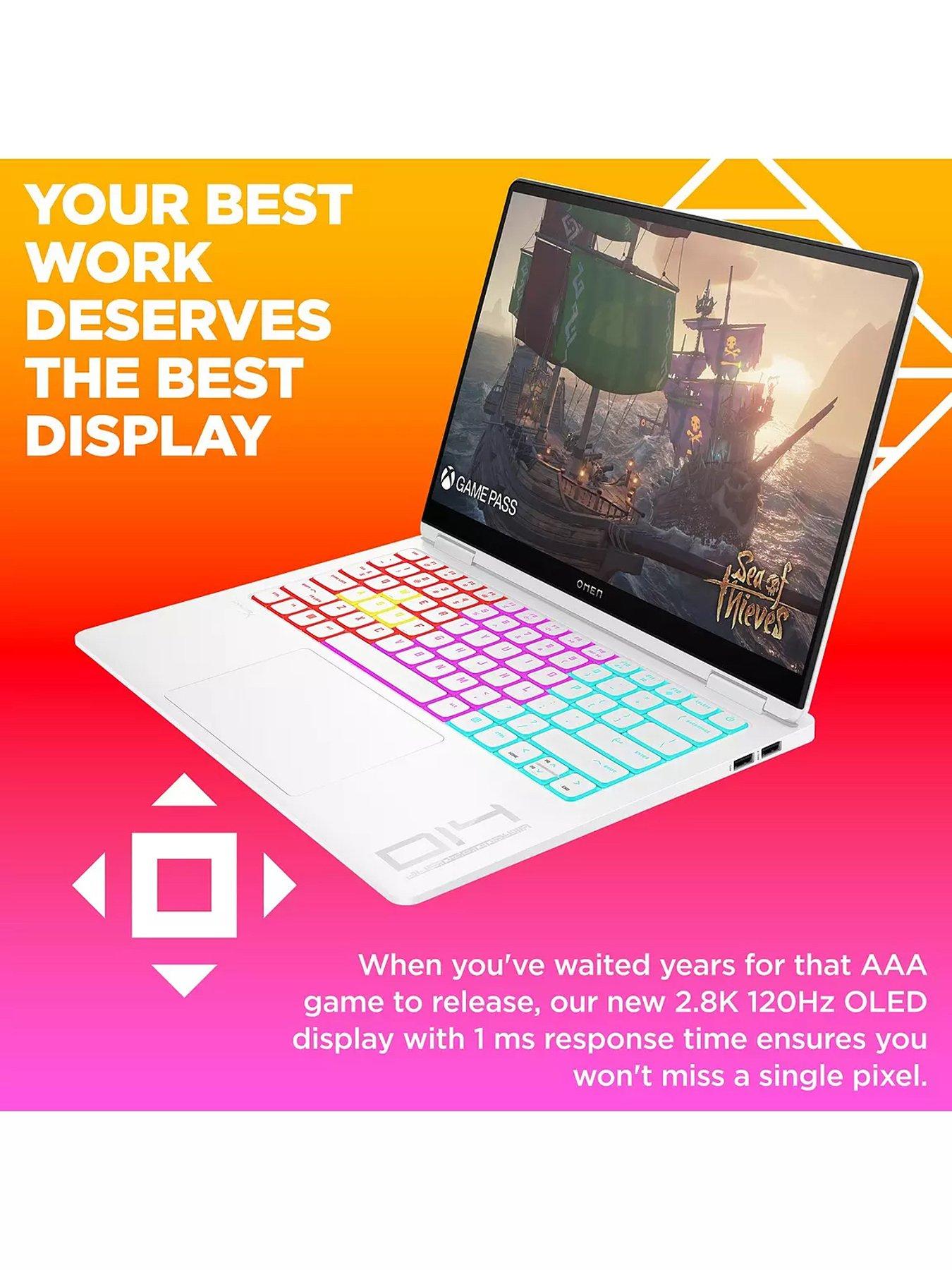 Image 5 of 8 of HP OMEN Transcend&nbsp;14-fb0012na Gaming Laptop -&nbsp;14in 2.8K OLED,&nbsp;GeForce RTX 4060, Intel Core Ultra 7, 16GB RAM, 1TB SSD&nbsp;- White