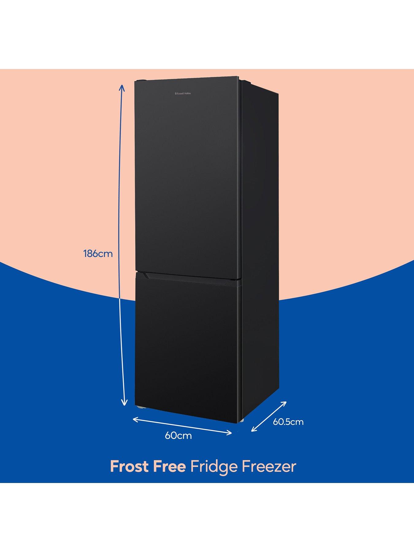 Image 2 of 7 of Russell Hobbs Black 60cm Wide 186cm High Freestanding Total No Frost Fridge Freezer