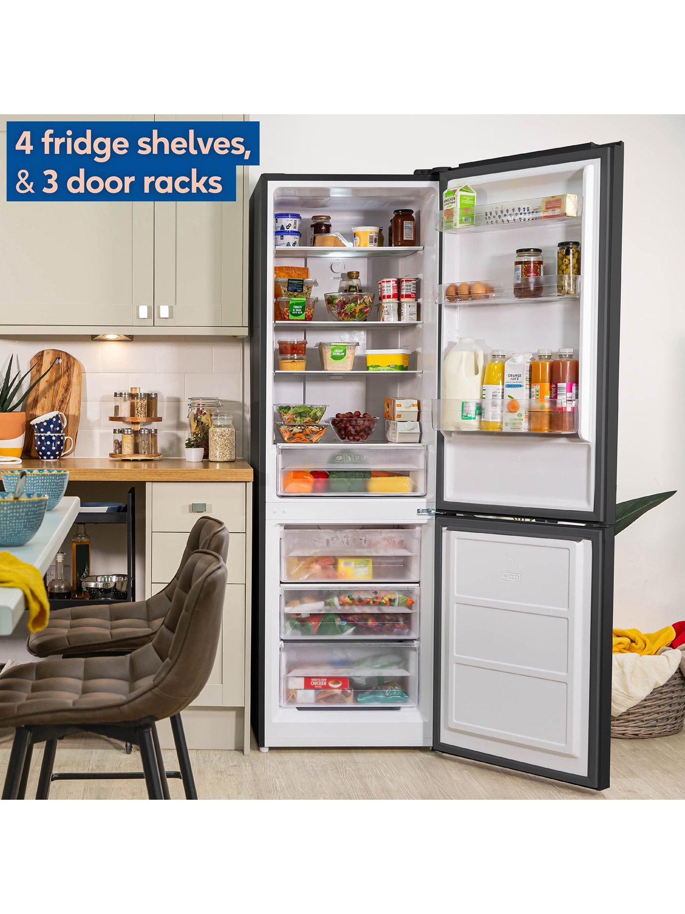 Image 4 of 7 of Russell Hobbs Black 60cm Wide 186cm High Freestanding Total No Frost Fridge Freezer