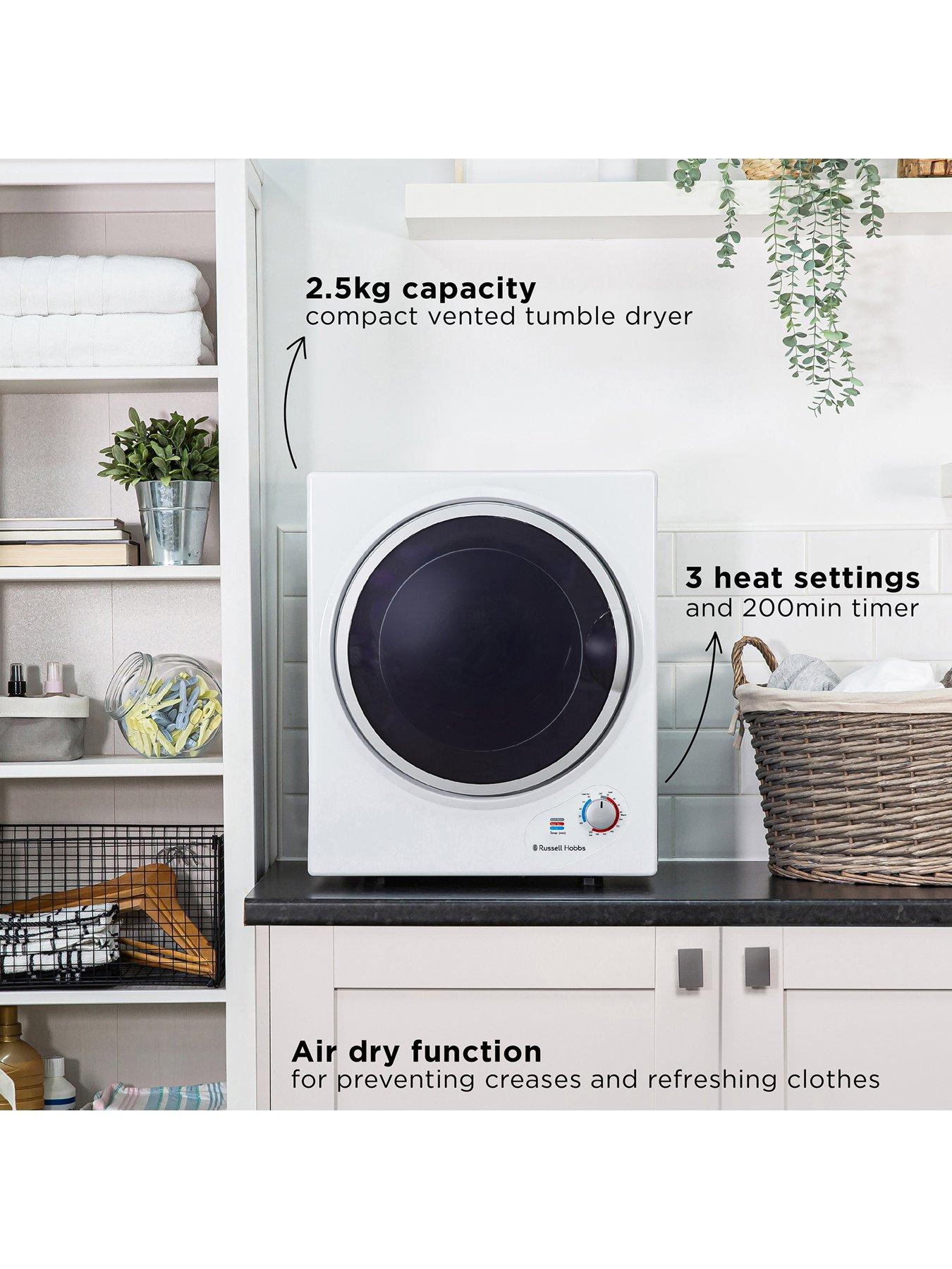 Image 2 of 7 of Russell Hobbs RH3VTD800 2.5kg Compact Vented Tumble Dryer in White