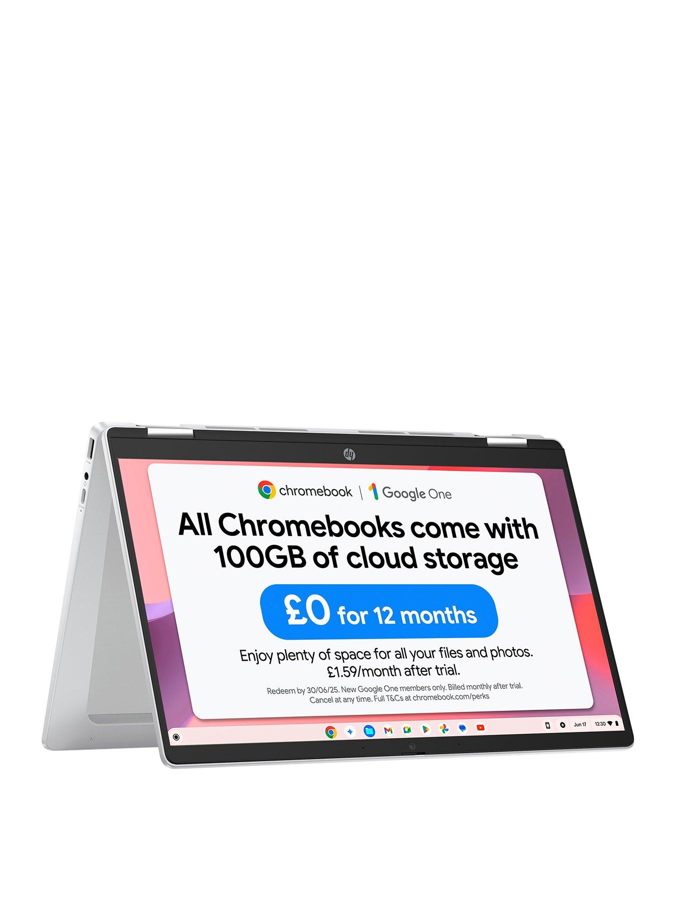 undefined Chromebook X360 14b-cd0002na - 14in HD, Intel N100, 4GB RAM, 128GB SSD - Silver