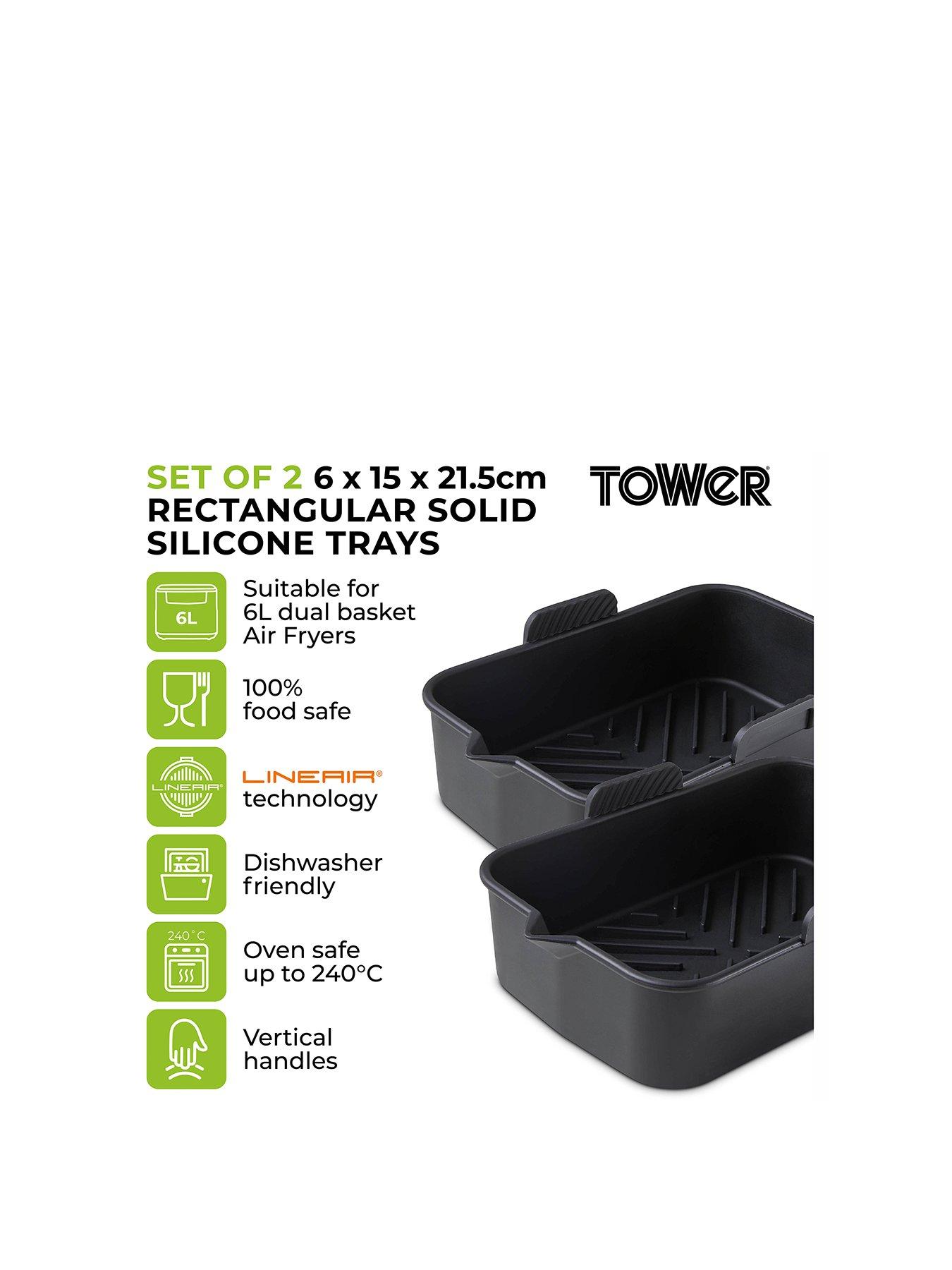 Image 2 of 7 of Tower 2 X Rectangular Solid Air Fryer Trays