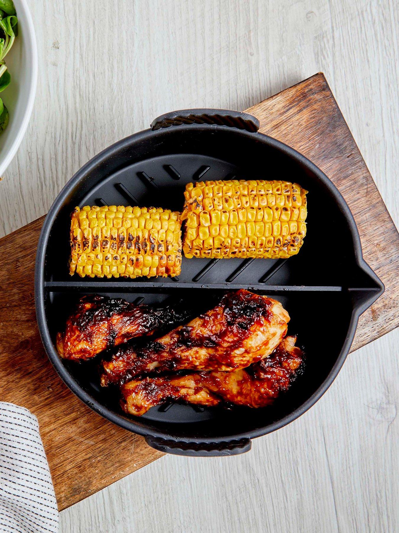 Product photograph of Tower Round Solid Air Fryer Tray With Divider from very.co.uk