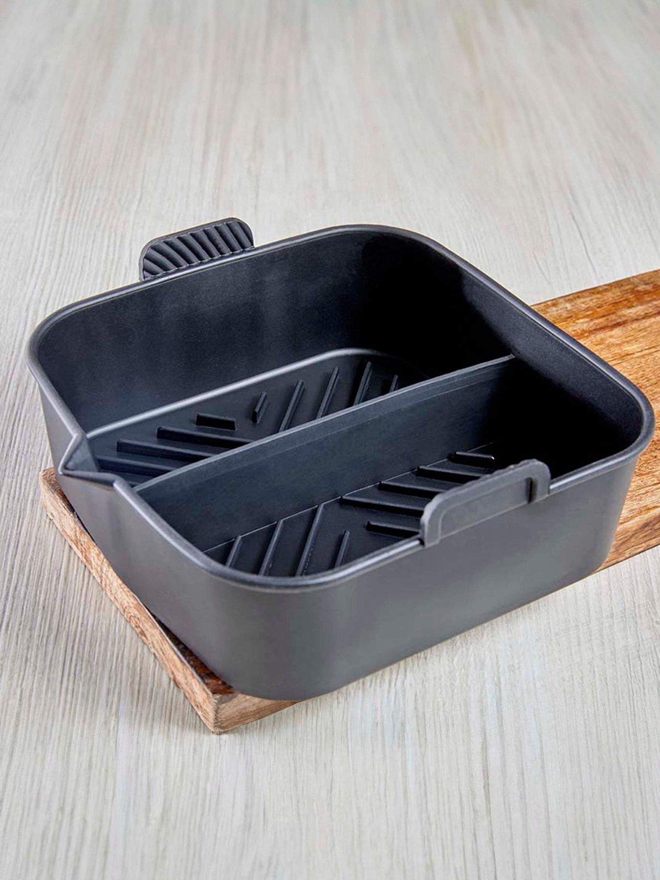 Product photograph of Tower Square Solid Air Fryer Tray With Divider from very.co.uk