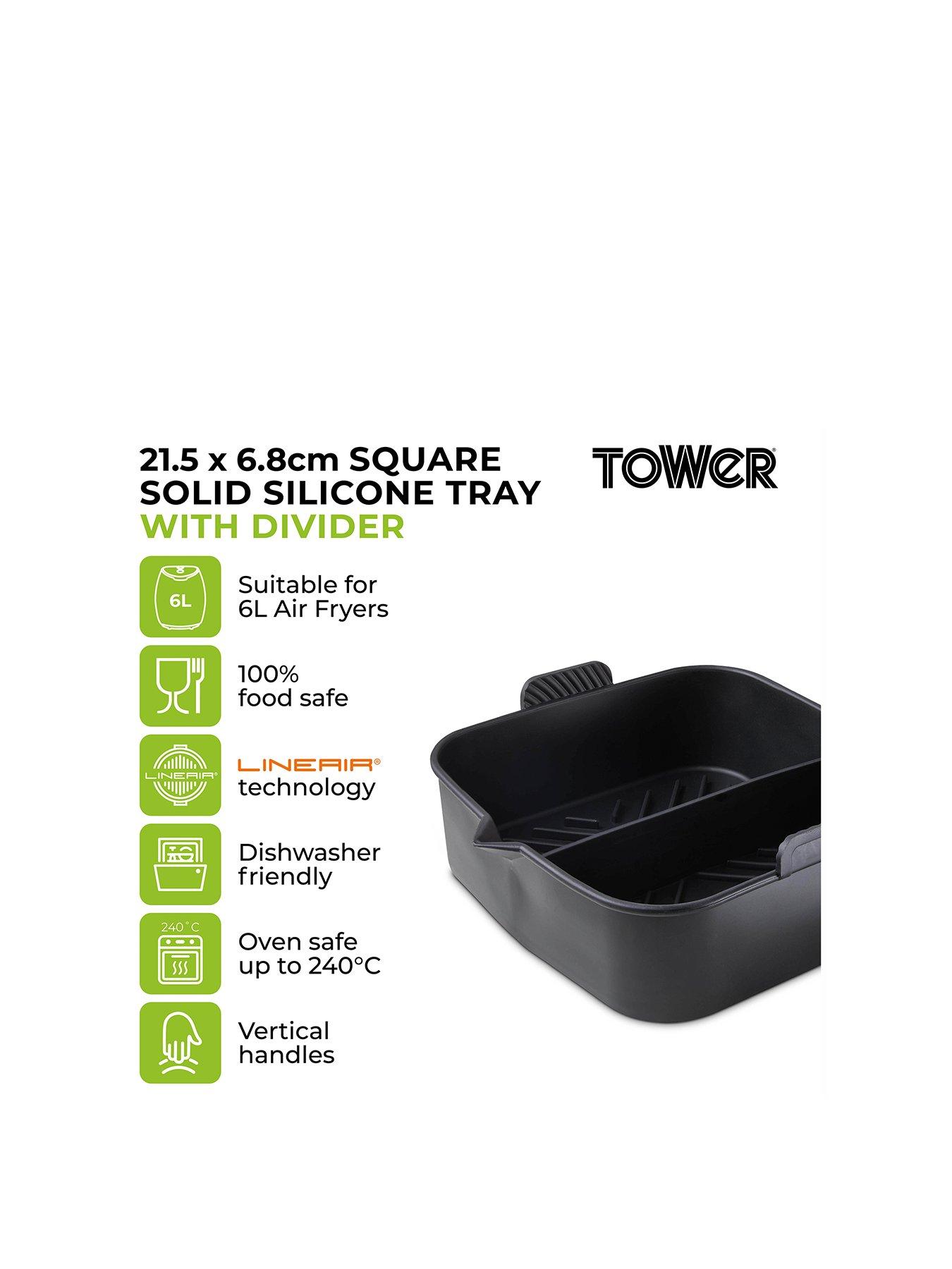 Image 2 of 7 of Tower Square Solid Air Fryer Tray With Divider