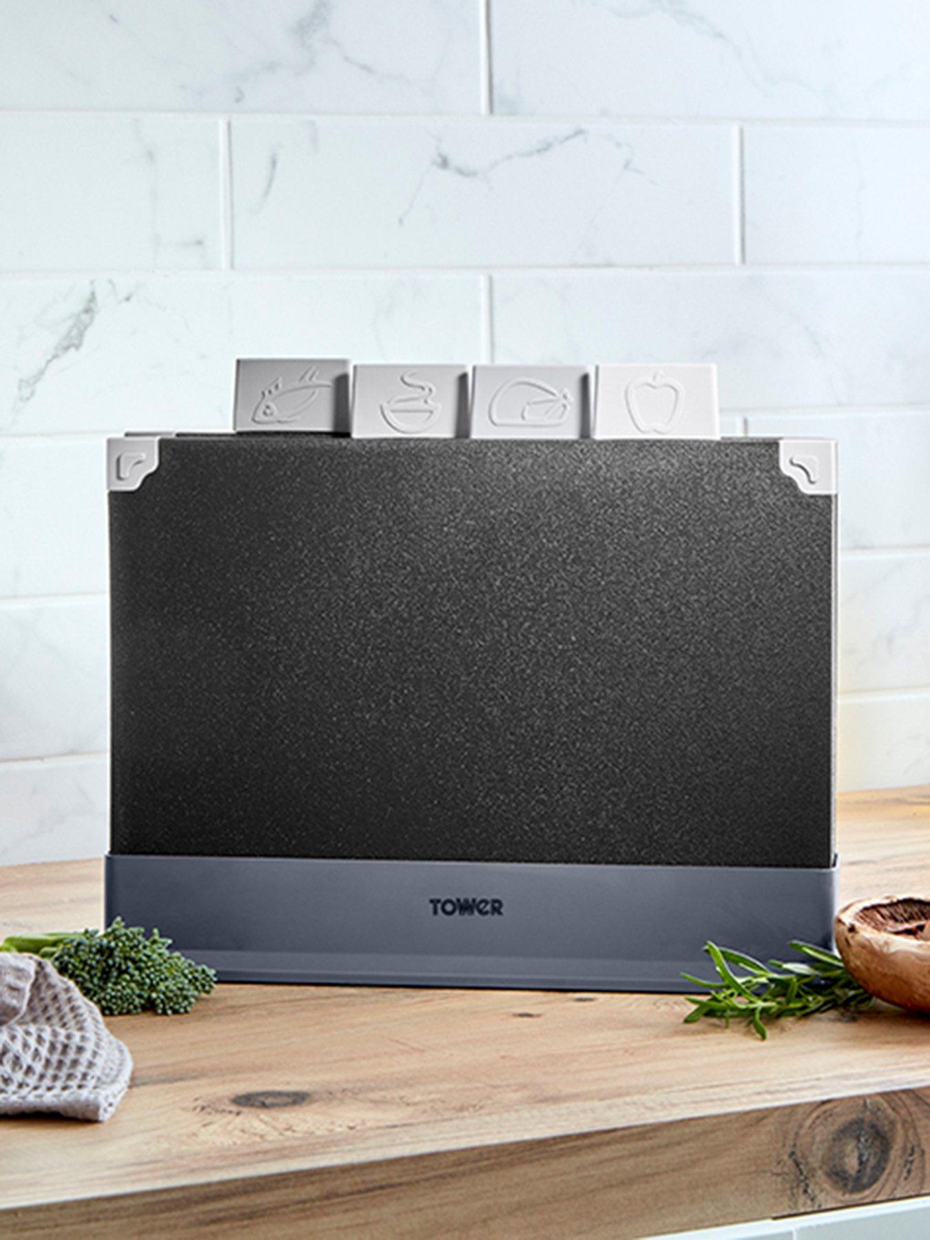 Tower 4-Piece Chopping Board Set with Stand